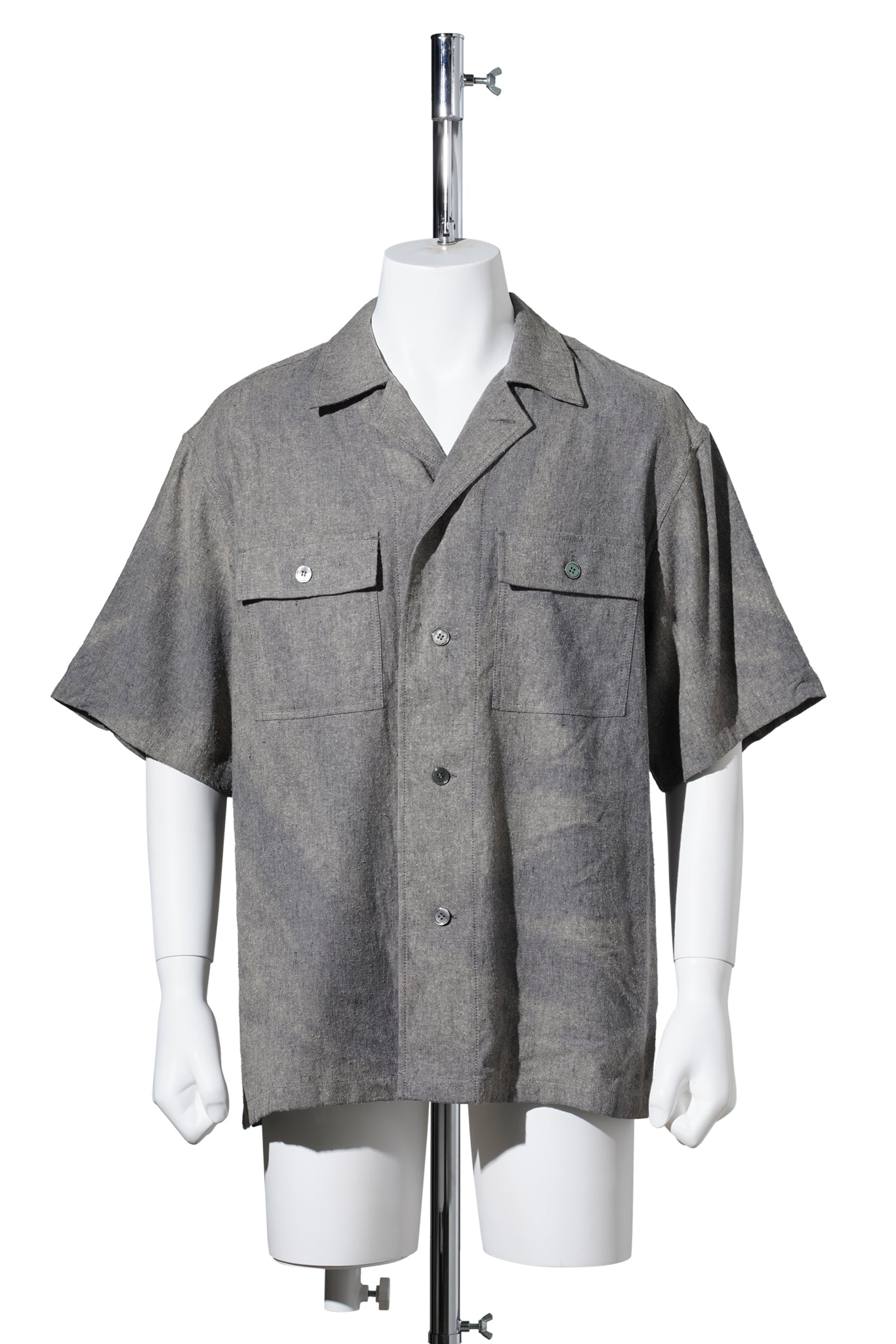 SUN-BLEACHED TAILORED COLLAR SHIRT / GREY