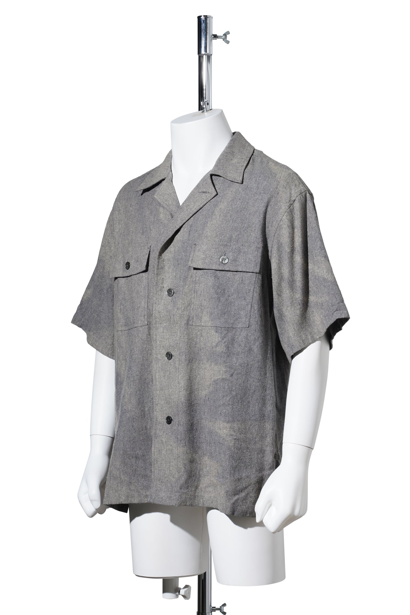 SUN-BLEACHED TAILORED COLLAR SHIRT / GREY