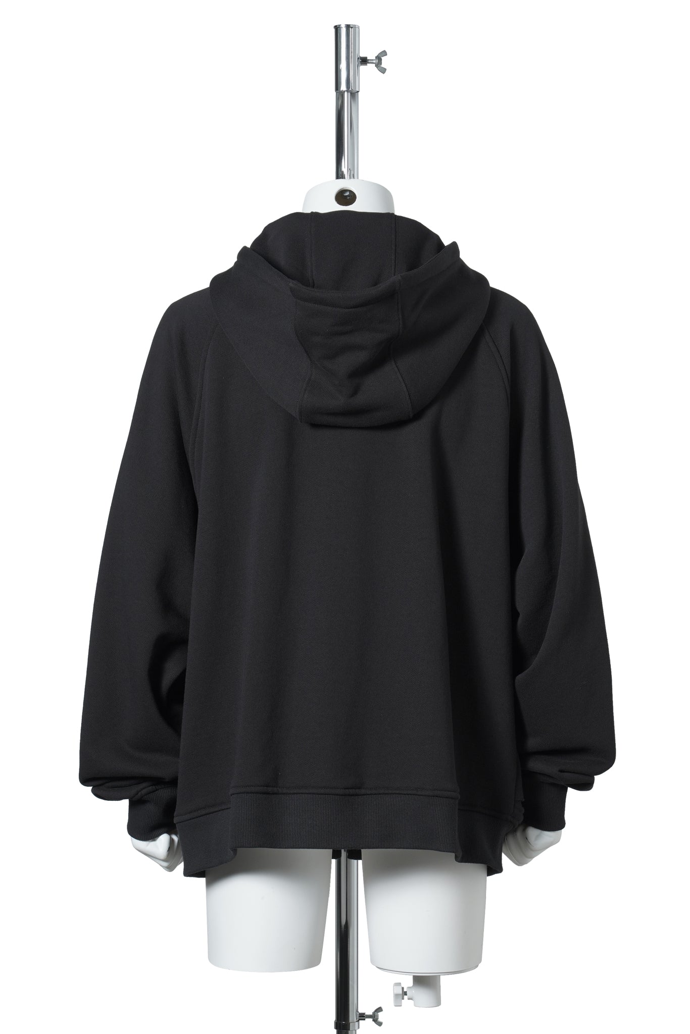 ASYMMETRIC ZIP-UP HOODIE / BLACK
