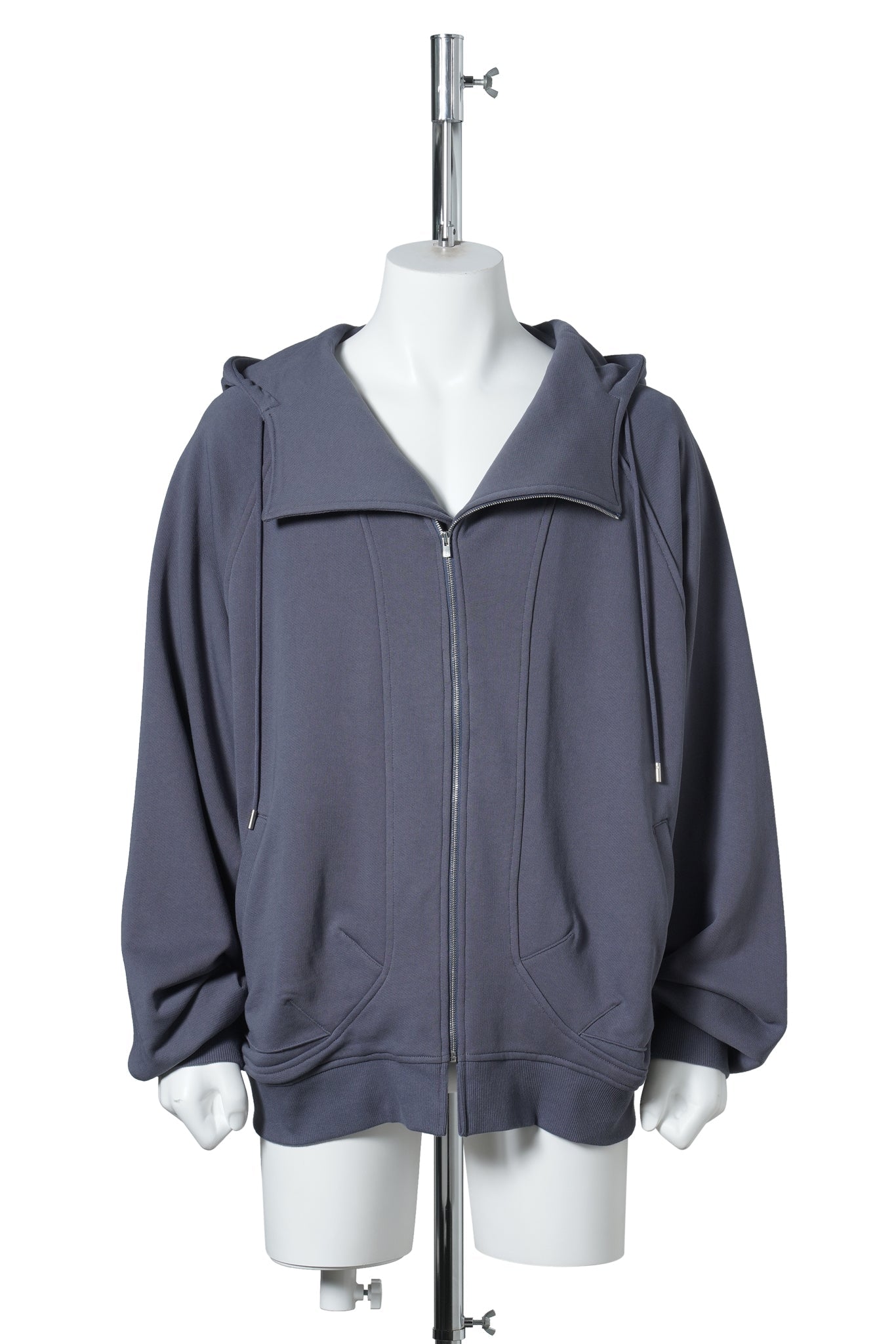 ASYMMETRIC ZIP-UP HOODIE / PURPLE