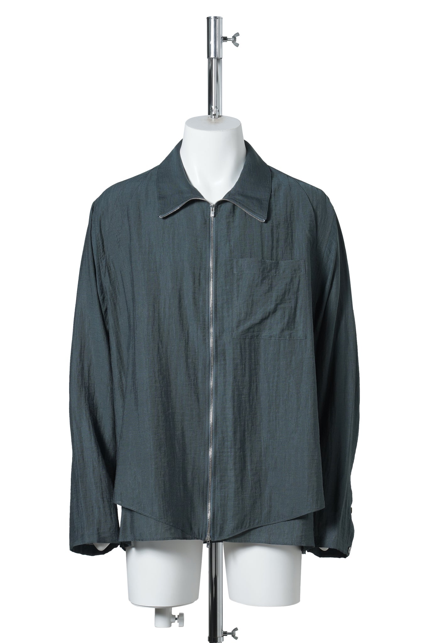 LAYERED ZIP-UP SHIRT / BLUE