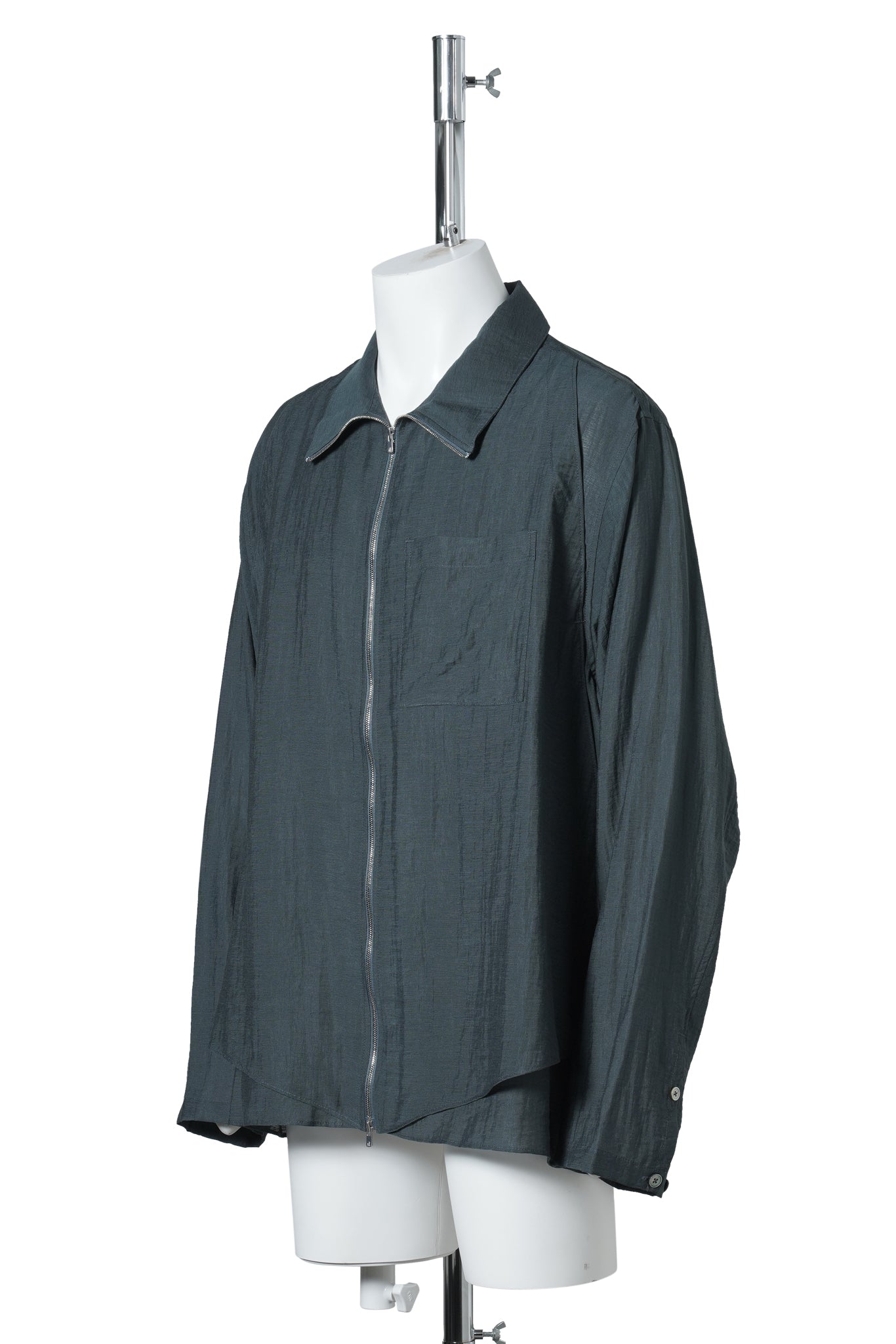 LAYERED ZIP-UP SHIRT / BLUE