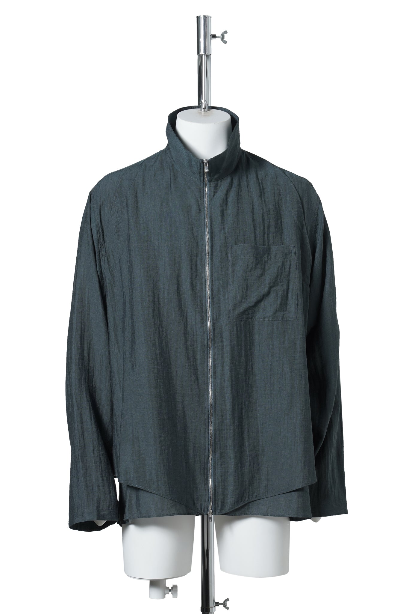 LAYERED ZIP-UP SHIRT / BLUE