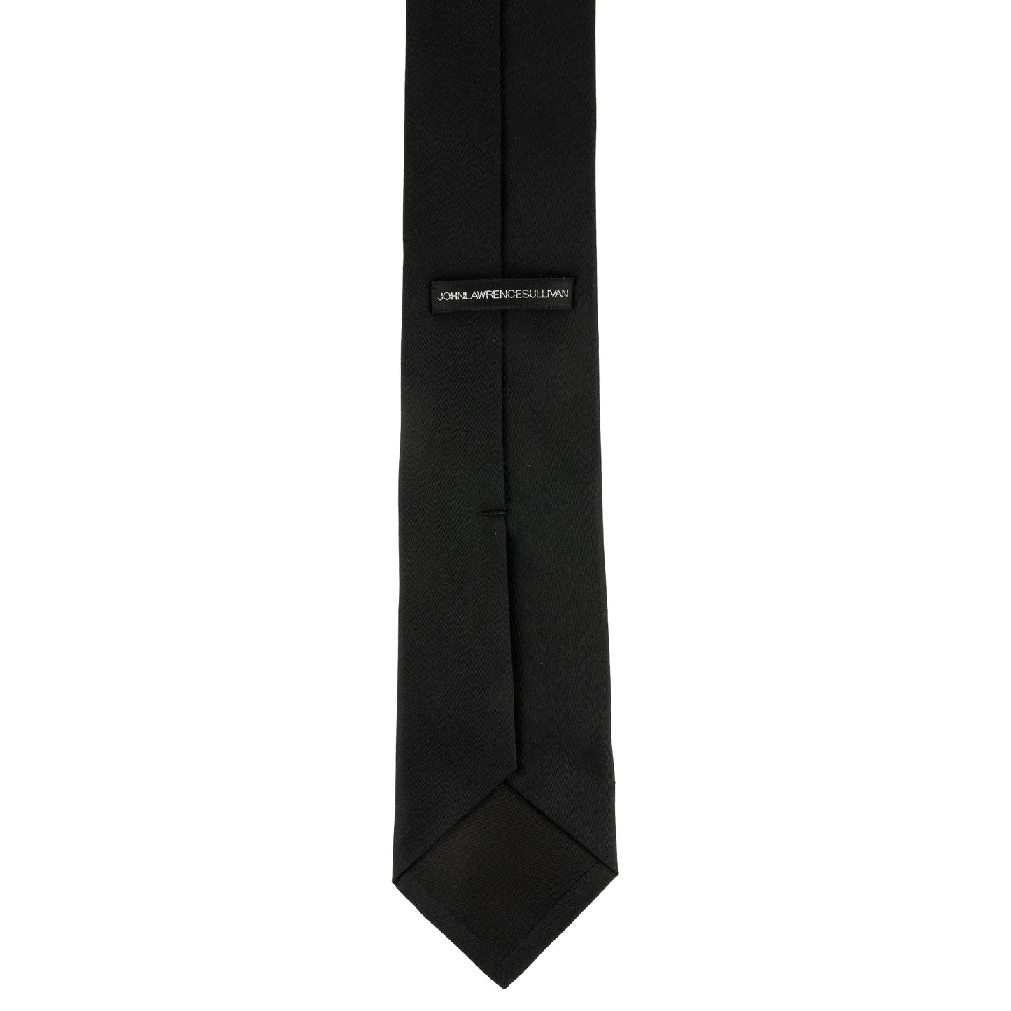 SILK NECK TIE WITH PLATE / BLACK