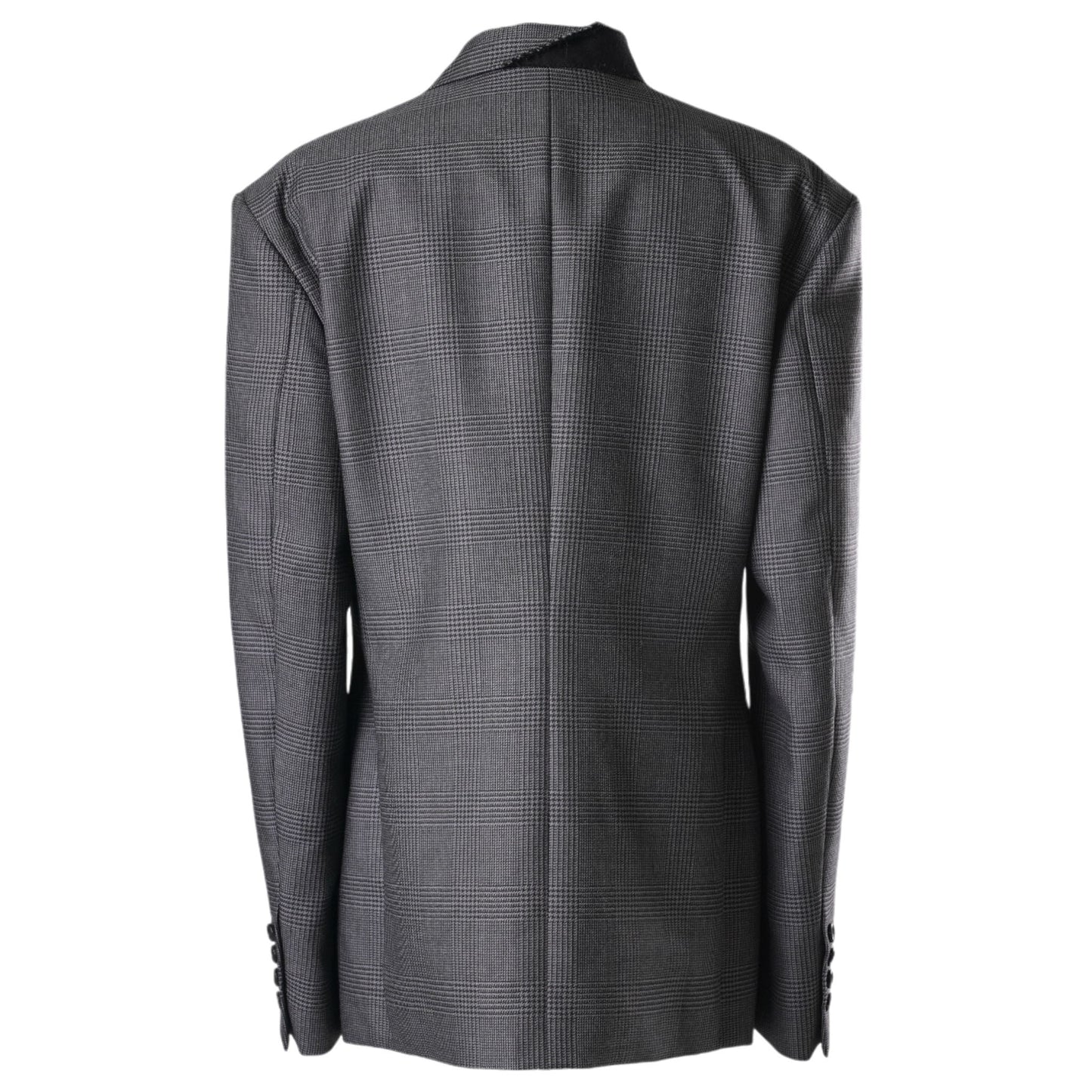 WOOL ASYMMETRY LAPEL JACKET / GREY CH