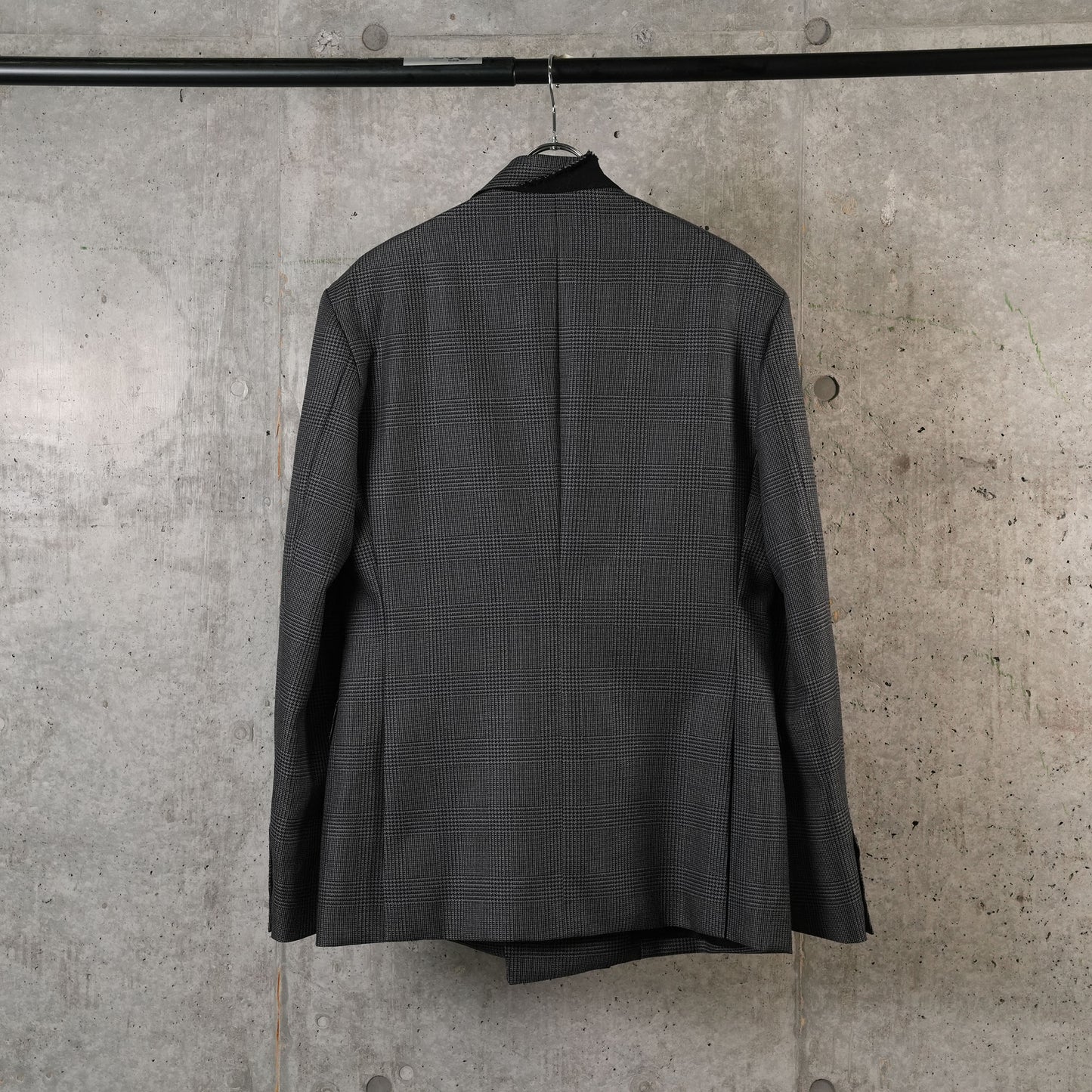 WOOL ASYMMETRY LAPEL JACKET / GREY CH