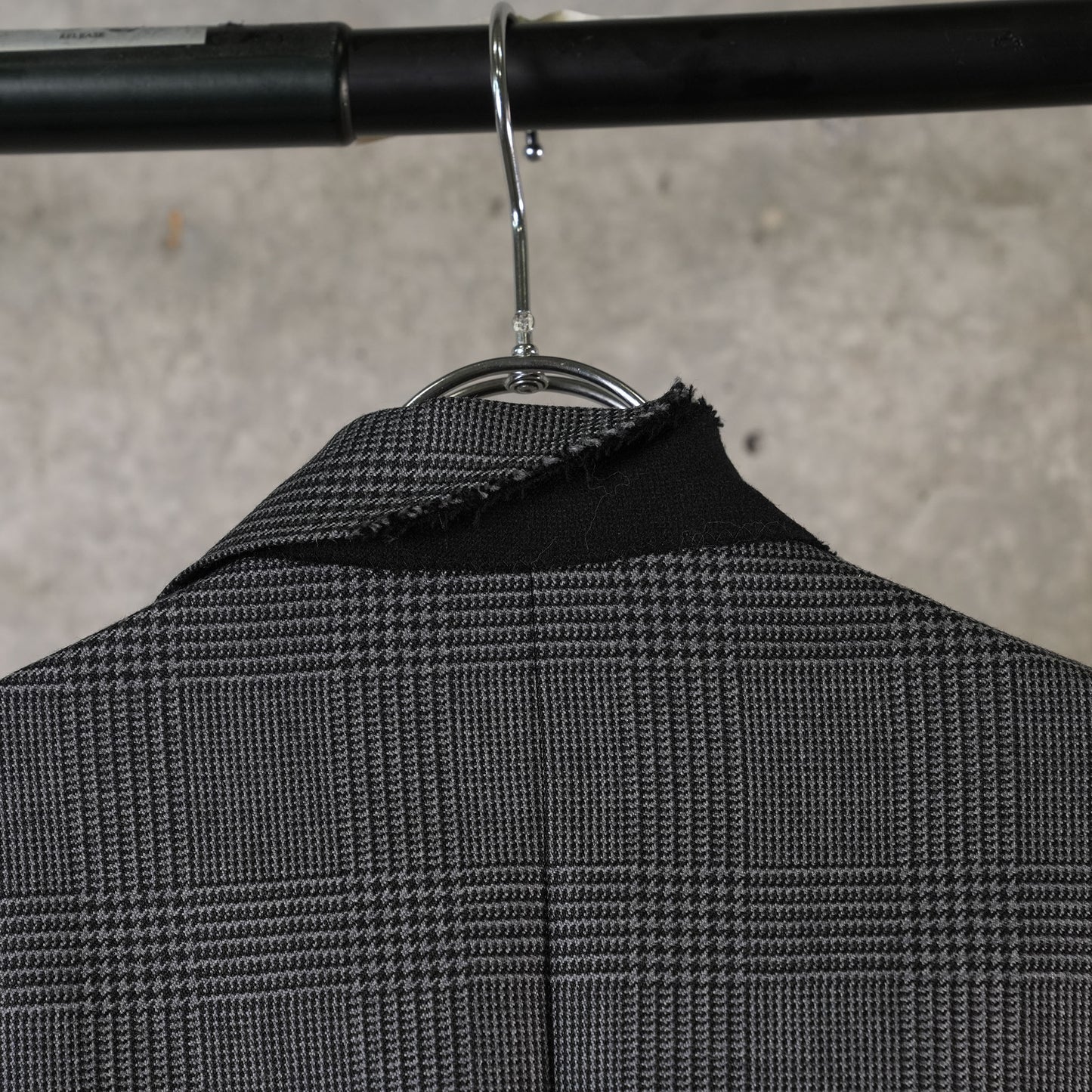 WOOL ASYMMETRY LAPEL JACKET / GREY CH