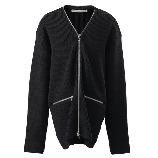 ZIPPED CARDIGAN / BLACK