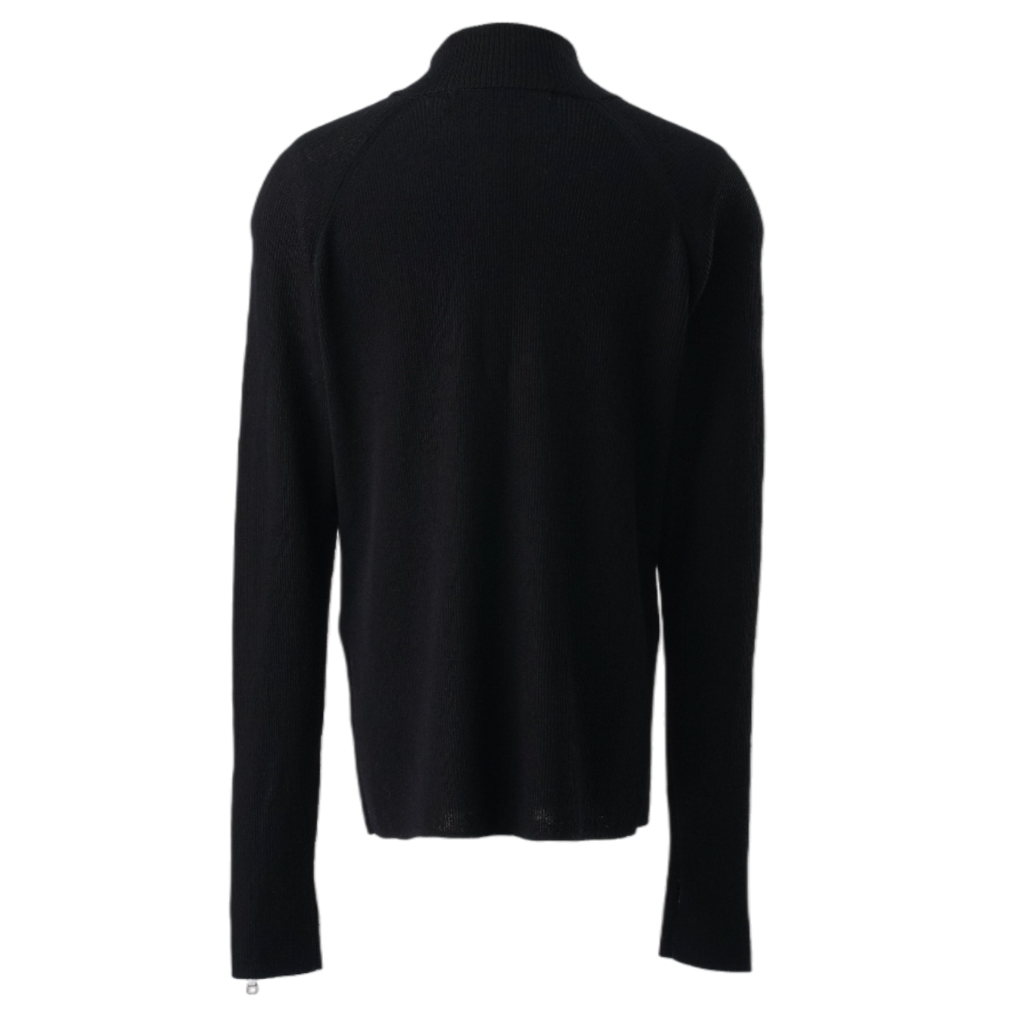 ZIPPED SLEEVE MOCK NECK SWEATER / BLACK