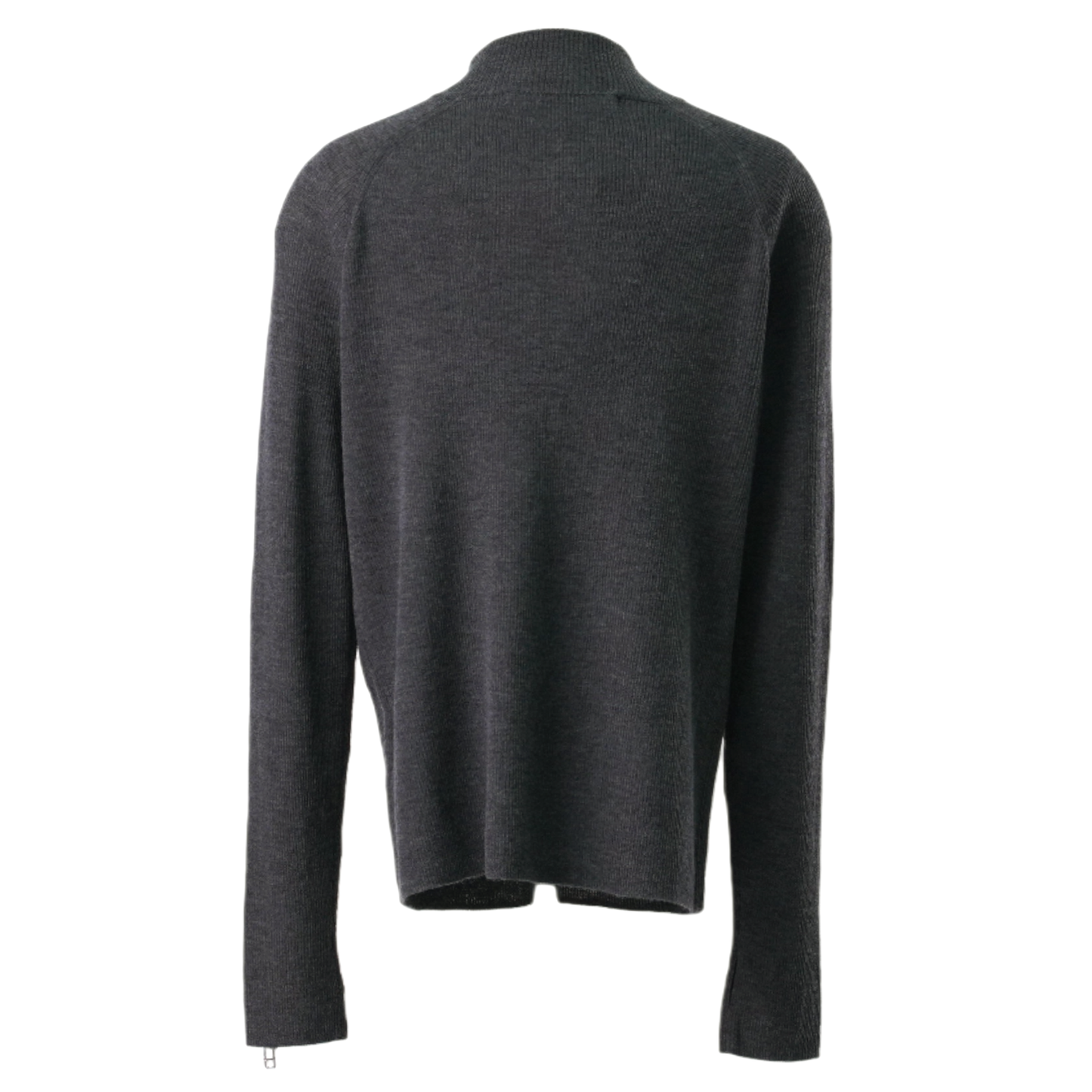 ZIPPED SLEEVE MOCK NECK SWEATER / GREY