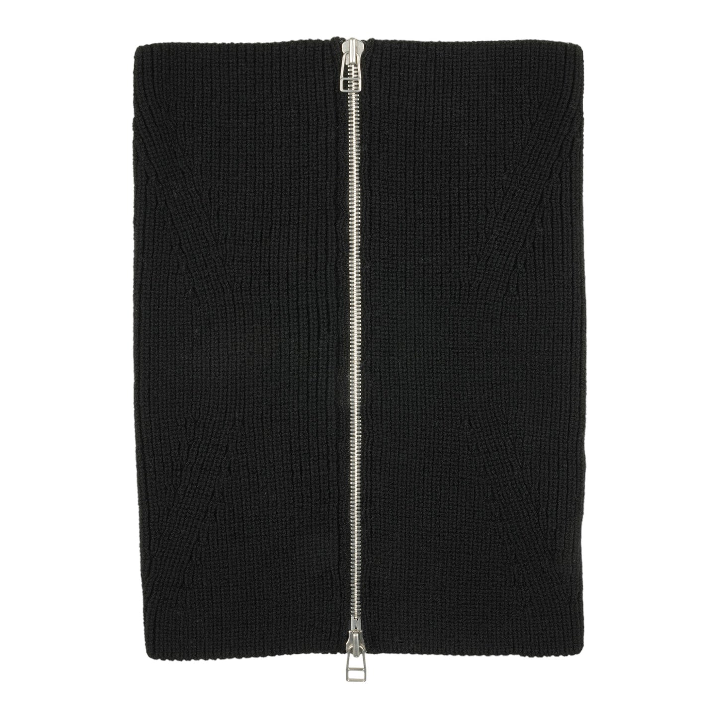 ZIPPED KNIT NECK GAITER / BLACK