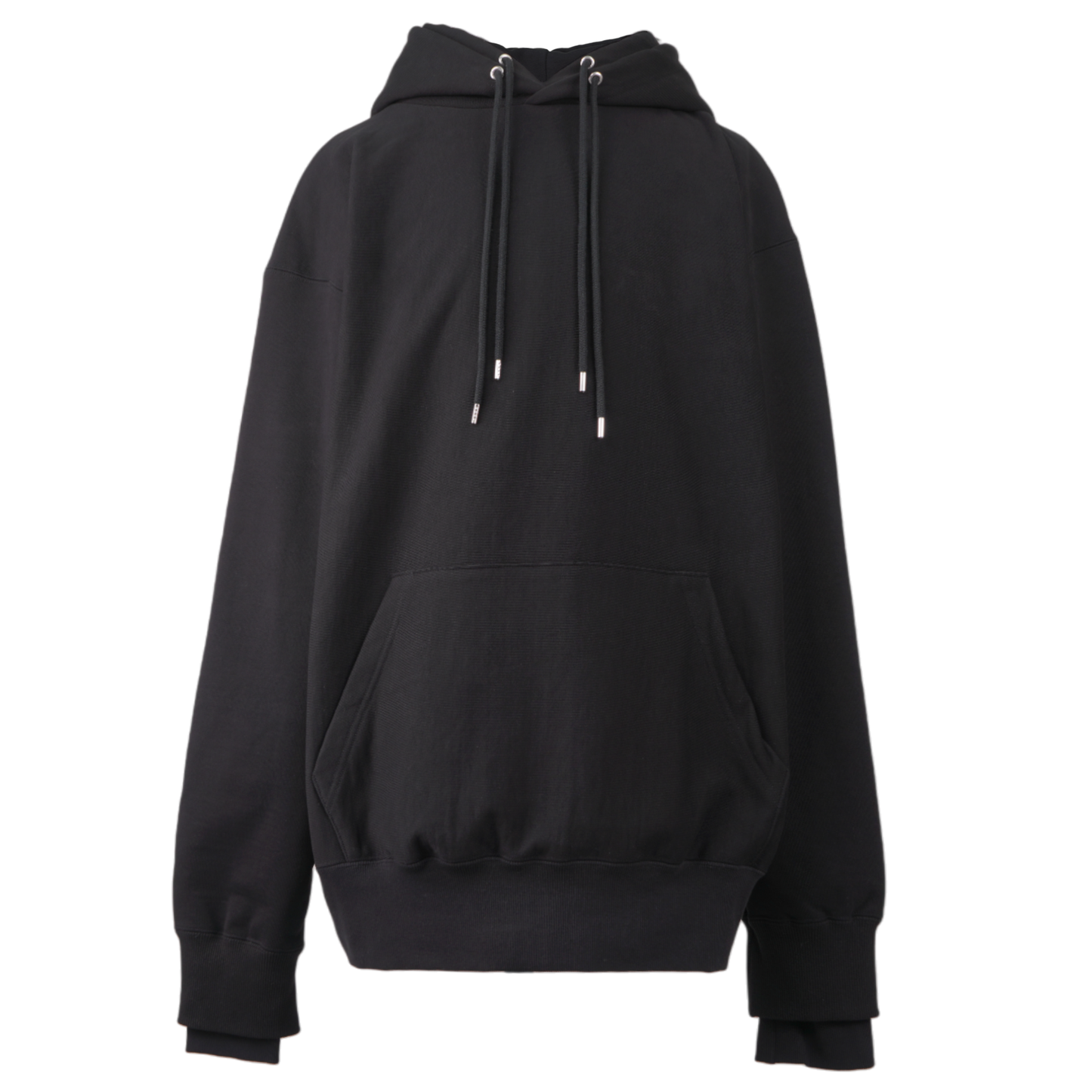 SWEAT STACKED HOODIE / BLACK