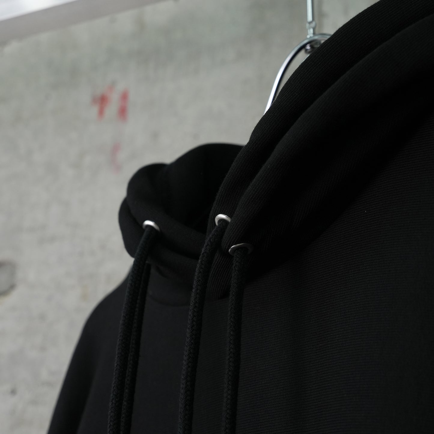 SWEAT STACKED HOODIE / BLACK