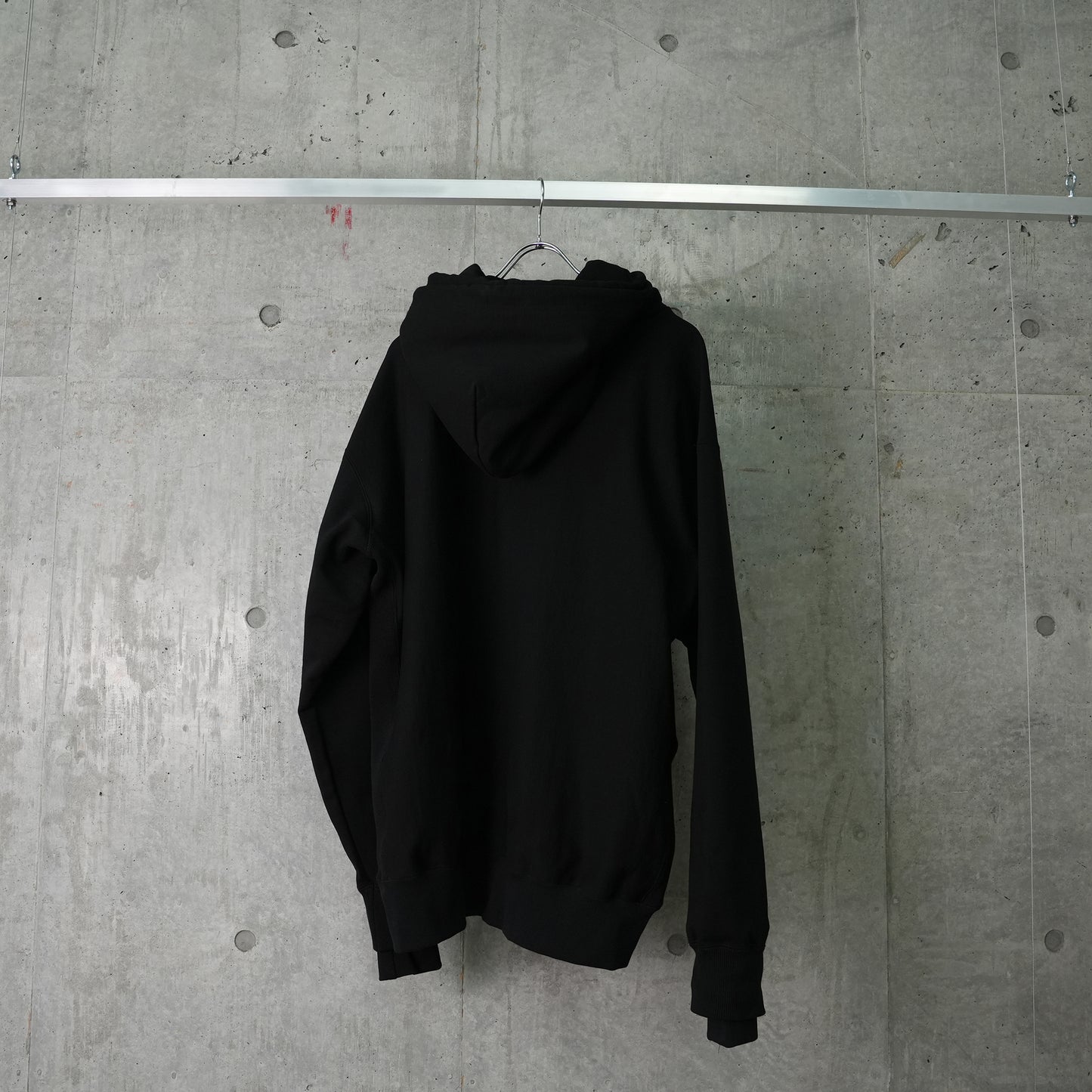 SWEAT STACKED HOODIE / BLACK