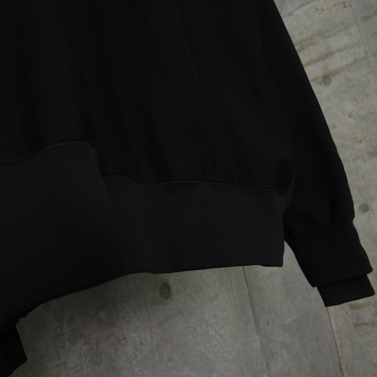 SWEAT STACKED HOODIE / BLACK