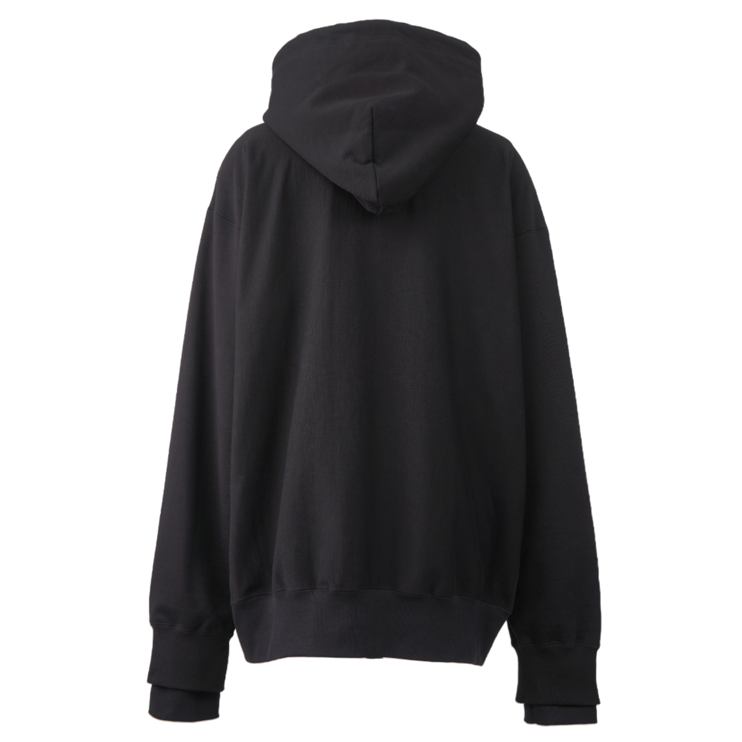 SWEAT STACKED HOODIE / BLACK