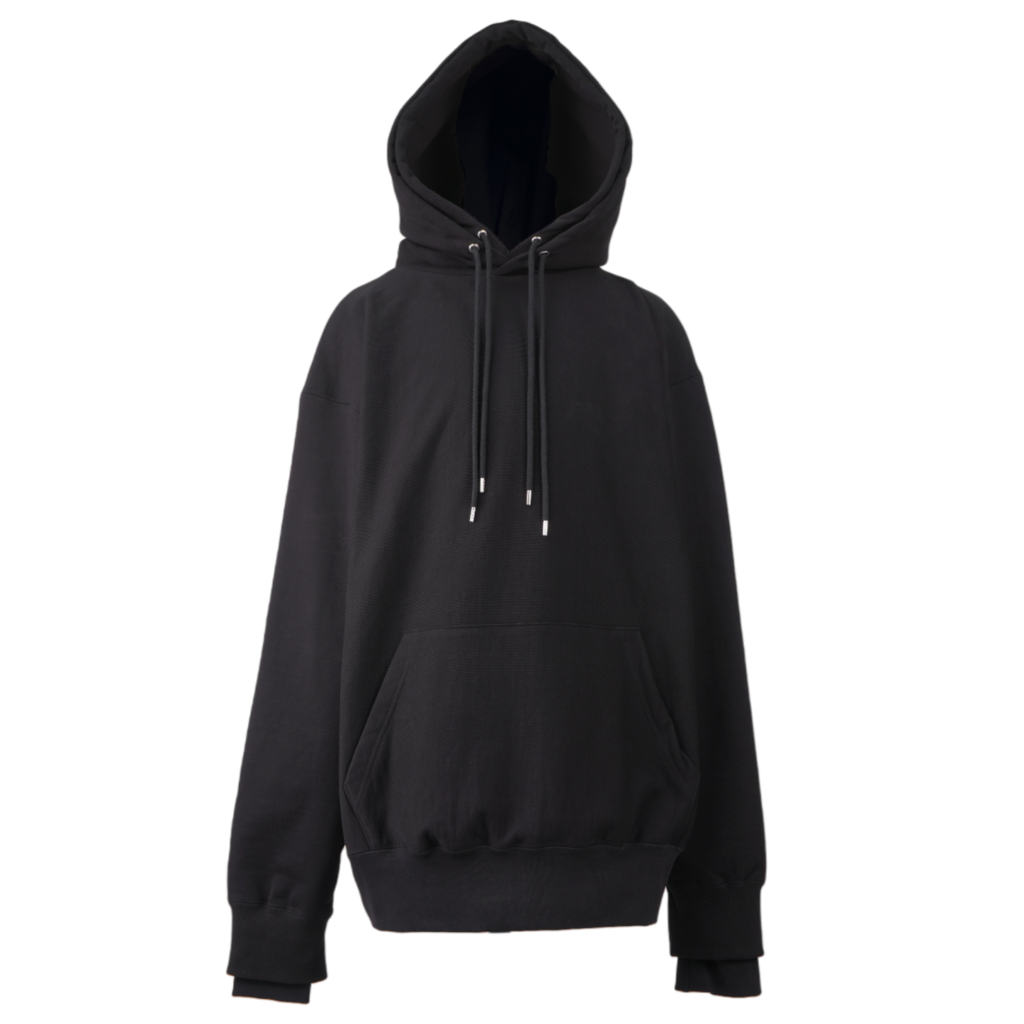 SWEAT STACKED HOODIE / BLACK