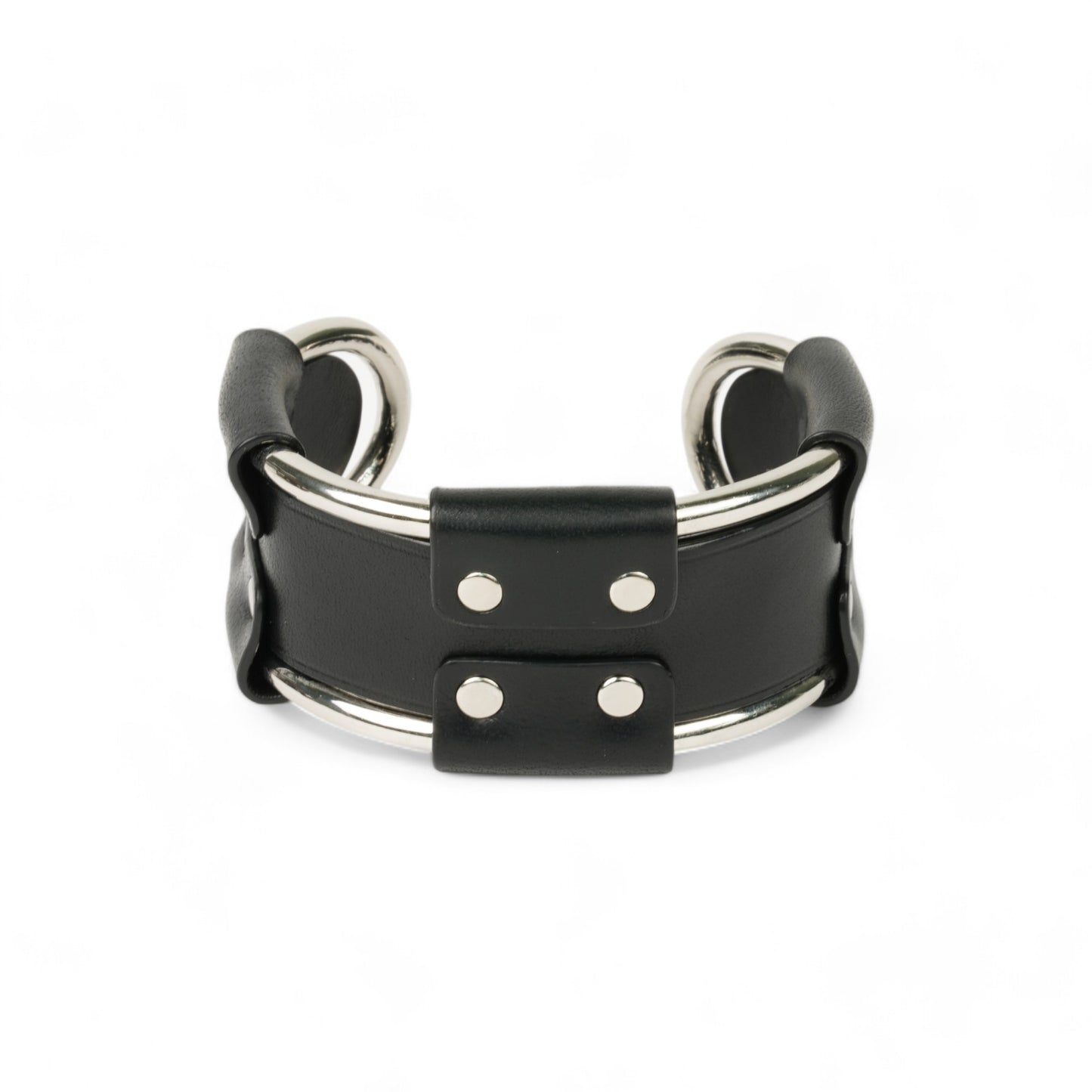 FRAME LEATHER BANGLE / BLACK