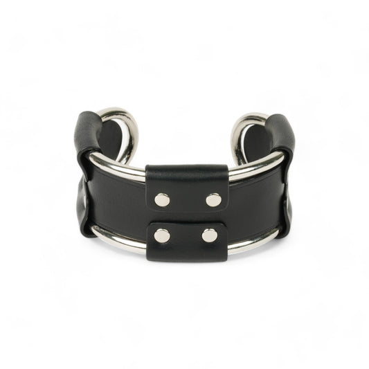 FRAME LEATHER BANGLE / BLACK