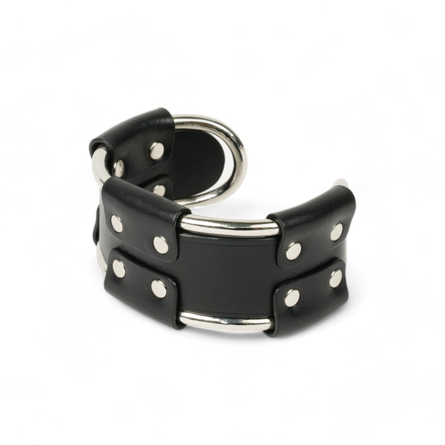 FRAME LEATHER BANGLE / BLACK