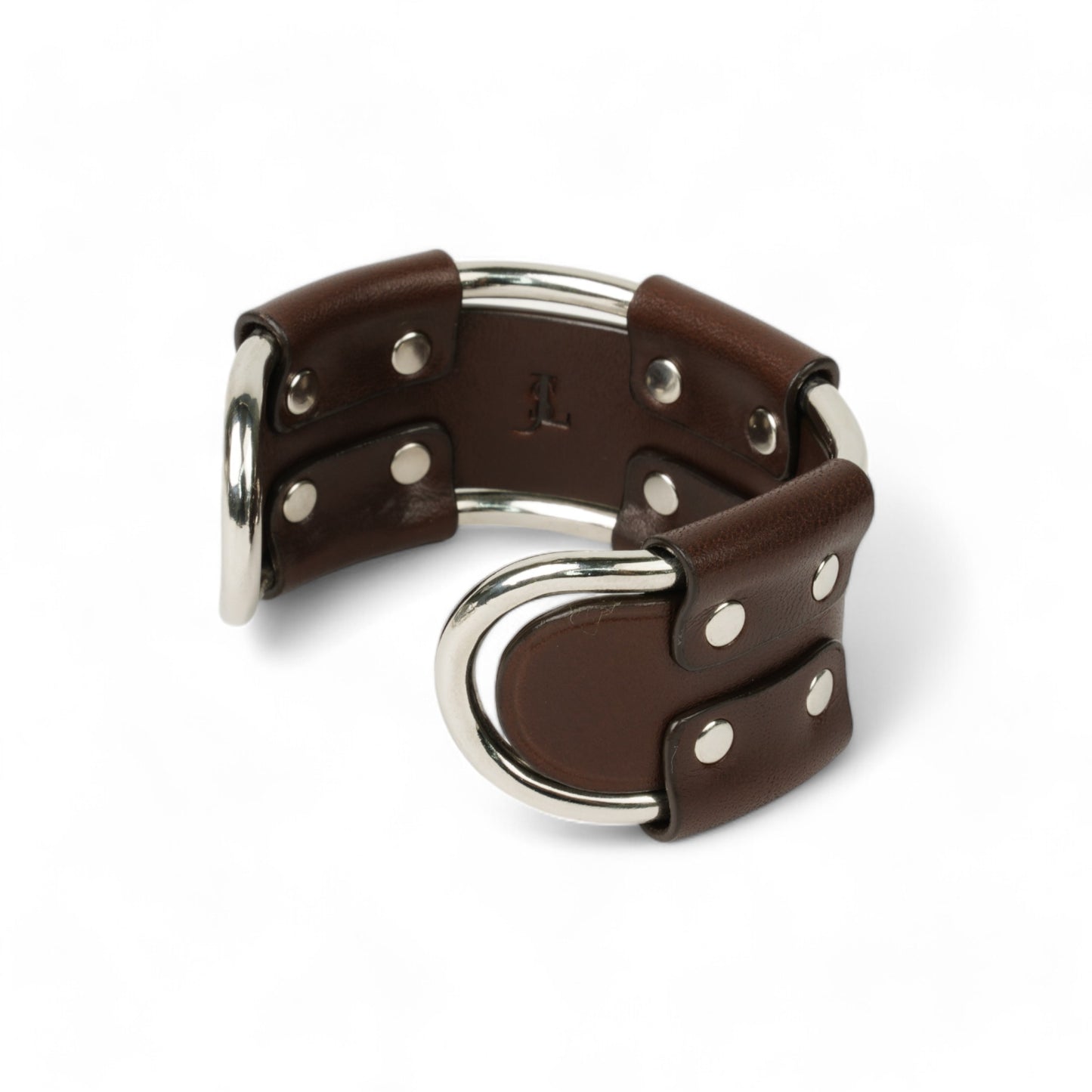 FRAME LEATHER BANGLE / BROWN