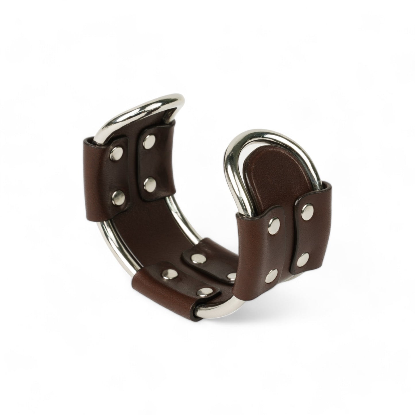 FRAME LEATHER BANGLE / BROWN