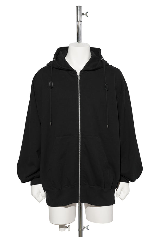 SWEAT ZIP-UP HOODIE / BLACK