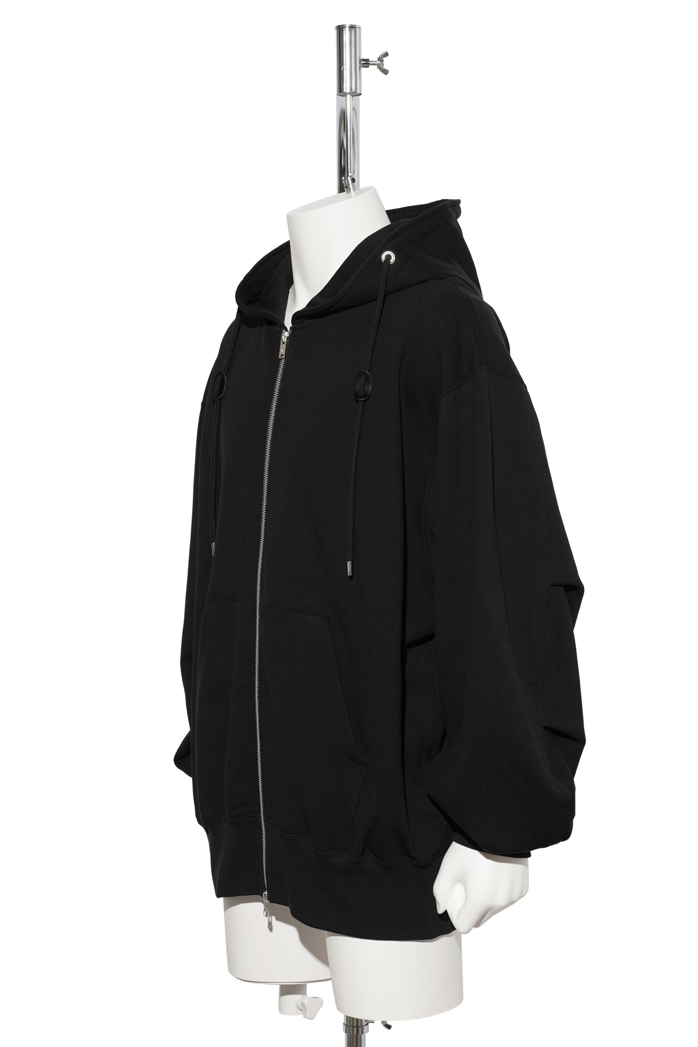 SWEAT ZIP-UP HOODIE / BLACK