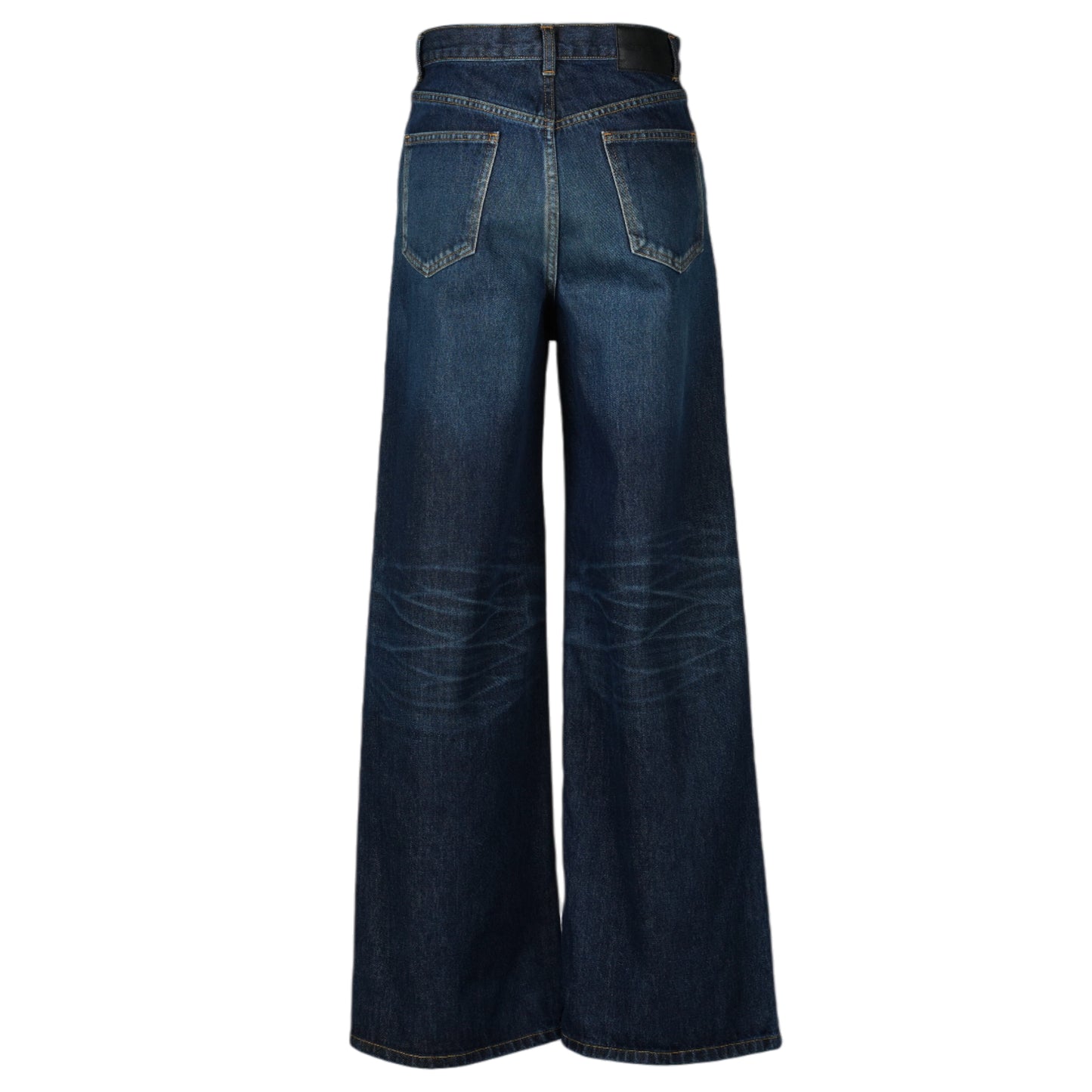 WASHED DENIM WAIDE PANTS / INDIGO