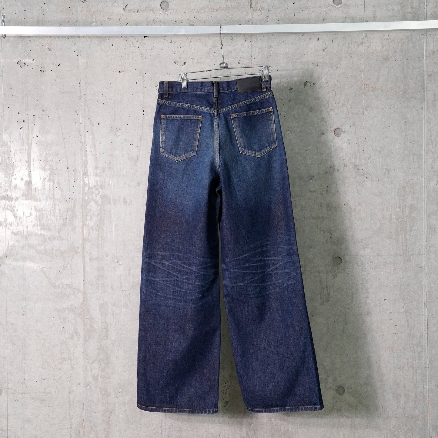 WASHED DENIM WAIDE PANTS / INDIGO