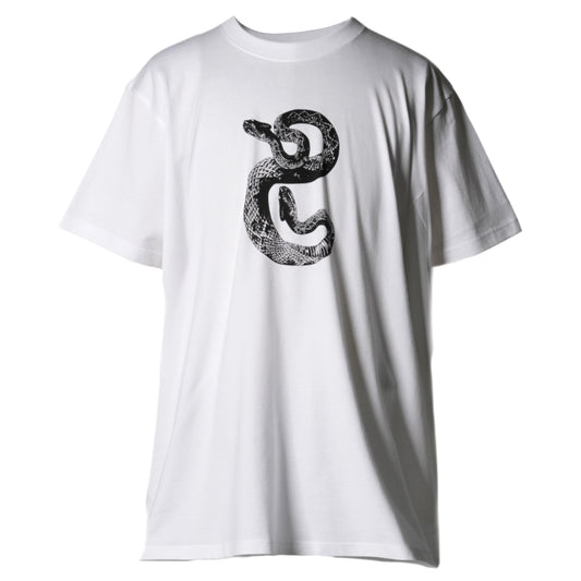 SNAKE PRINT T-SHIRT / WHITE