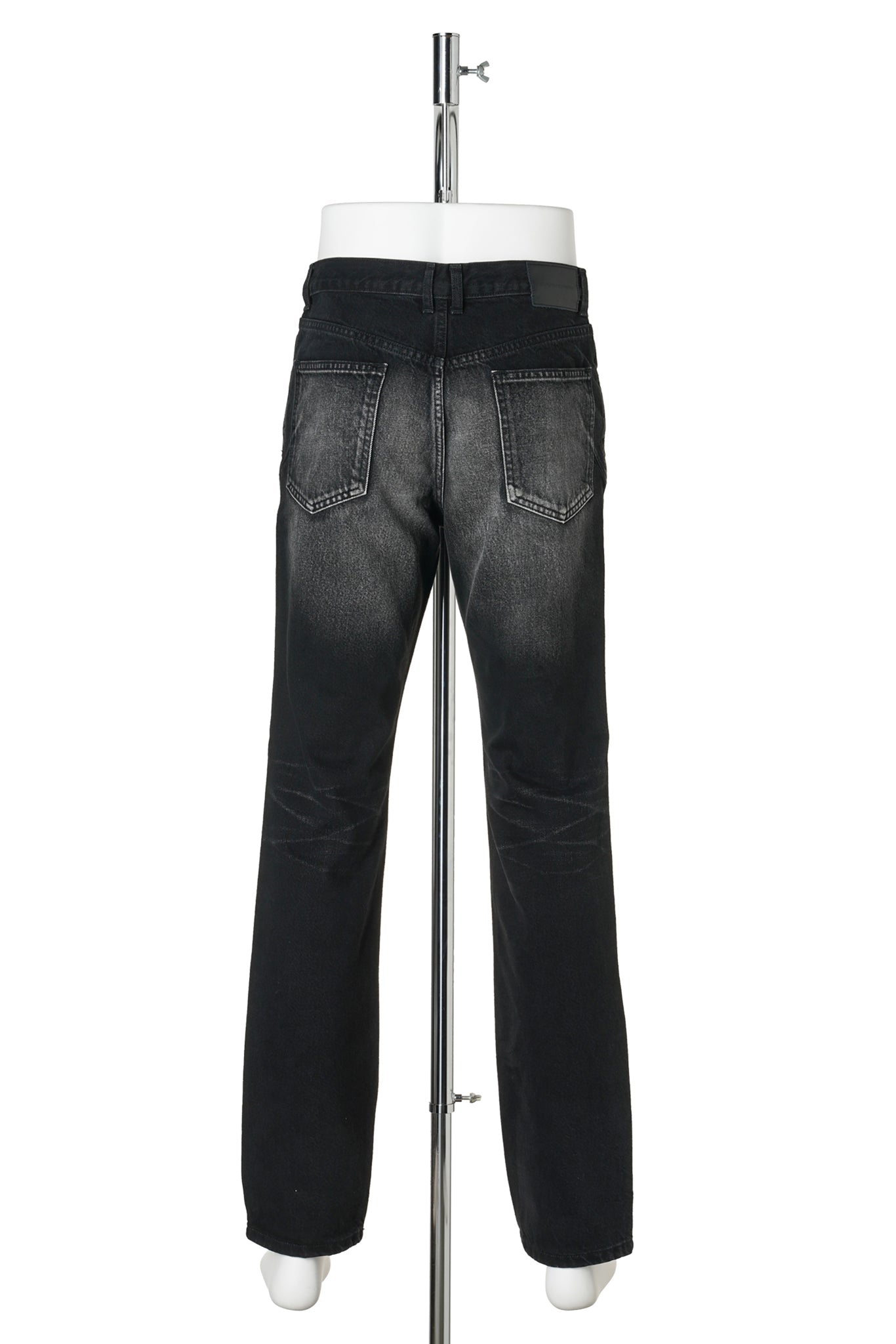 WASHED DENIM SKINNY PANTS / BLACK