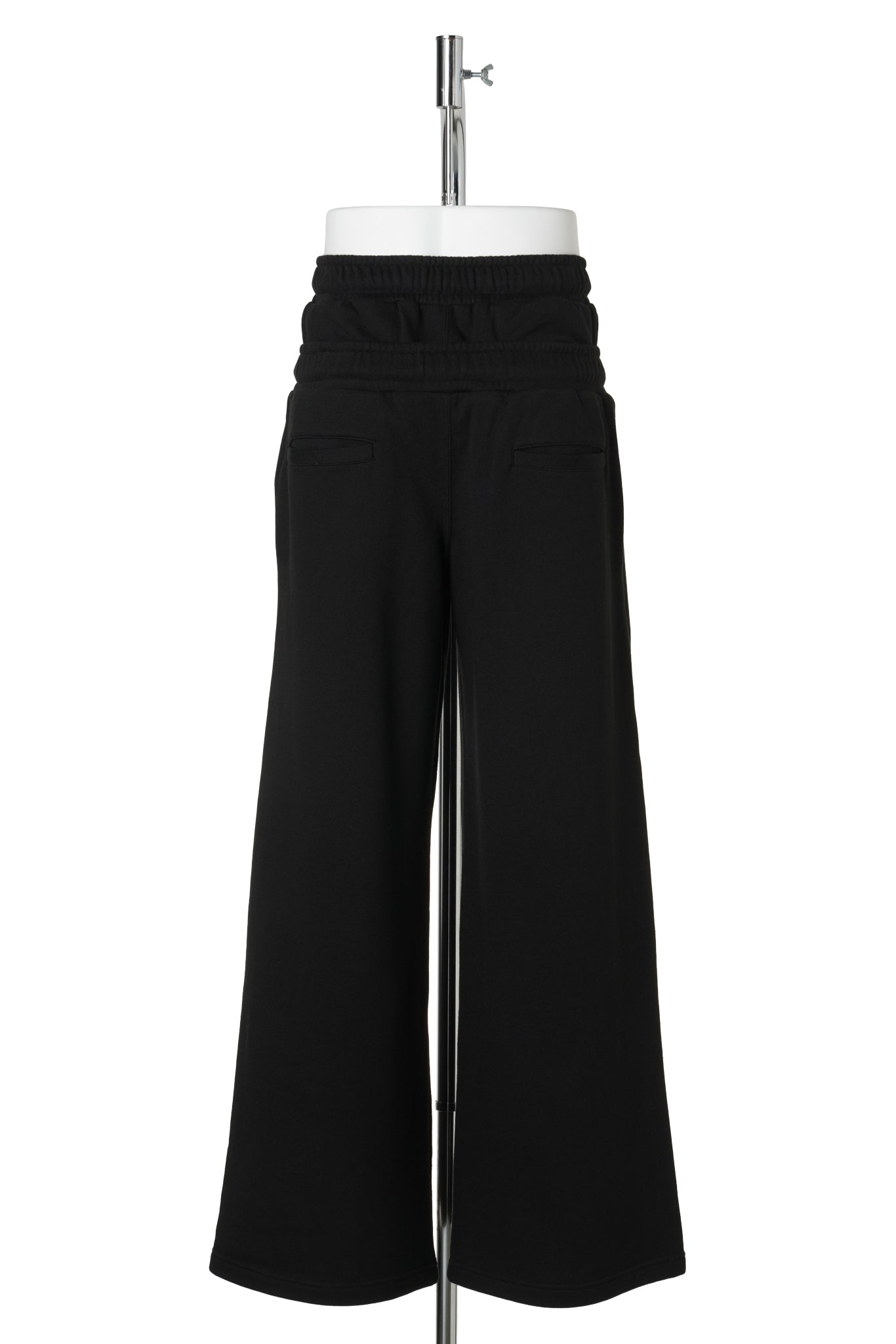 SWEAT STUCKED PANTS WITH CHAIN / BLACK