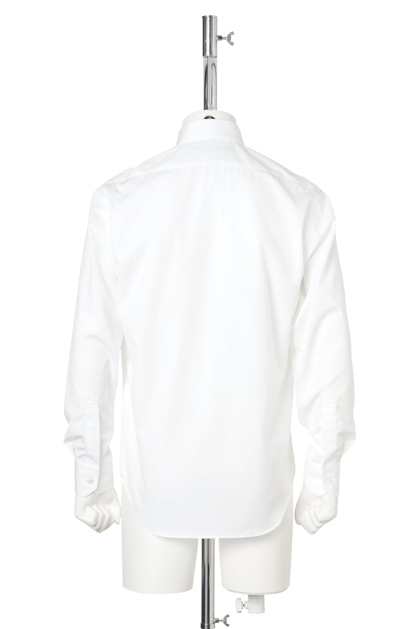 BROADCLOTH PIN-HOLE COLLAR SHIRT WITH STUD PIN / WHITE