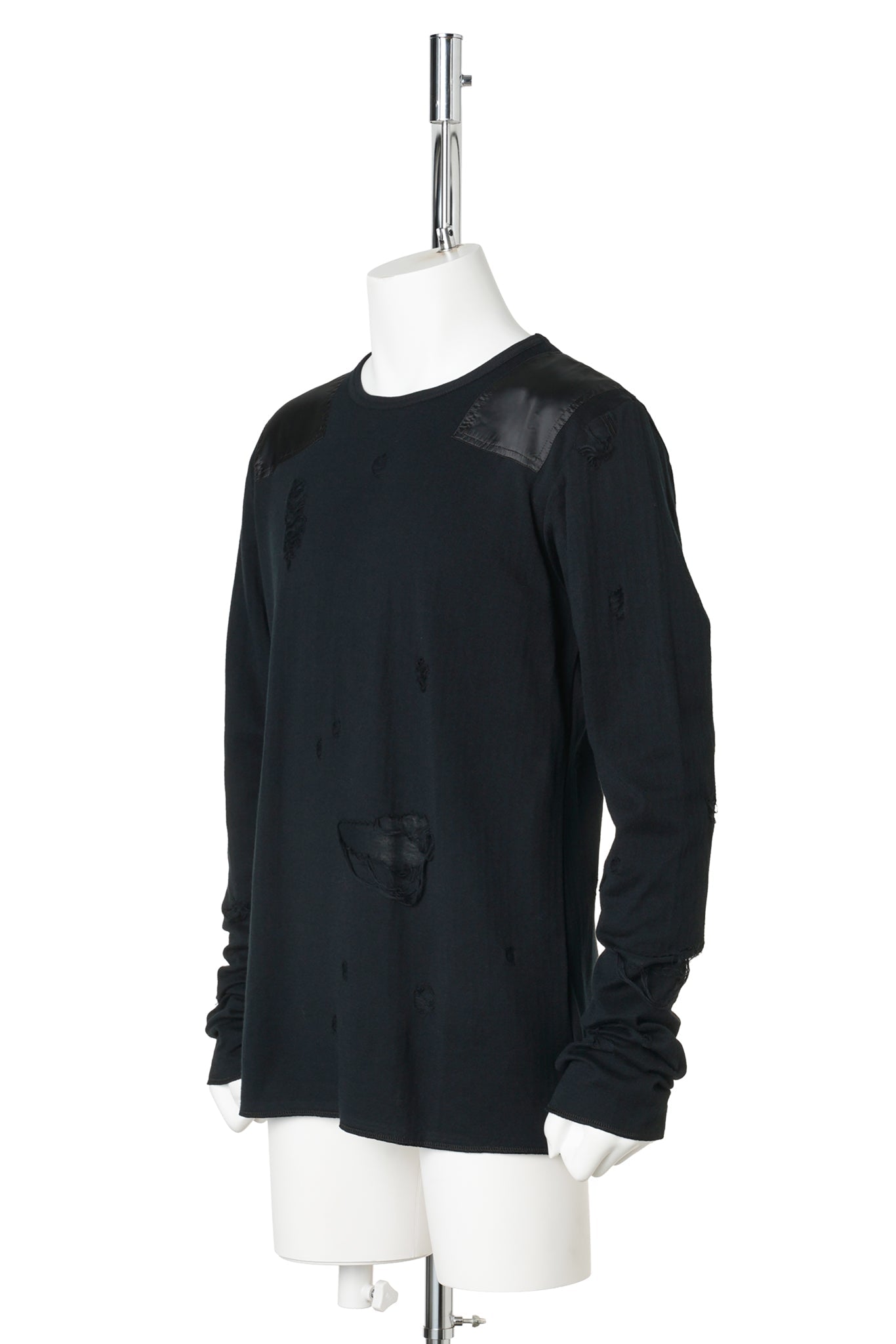 DAMAGED JERSEY COMMAND PULLOVER / BLACK