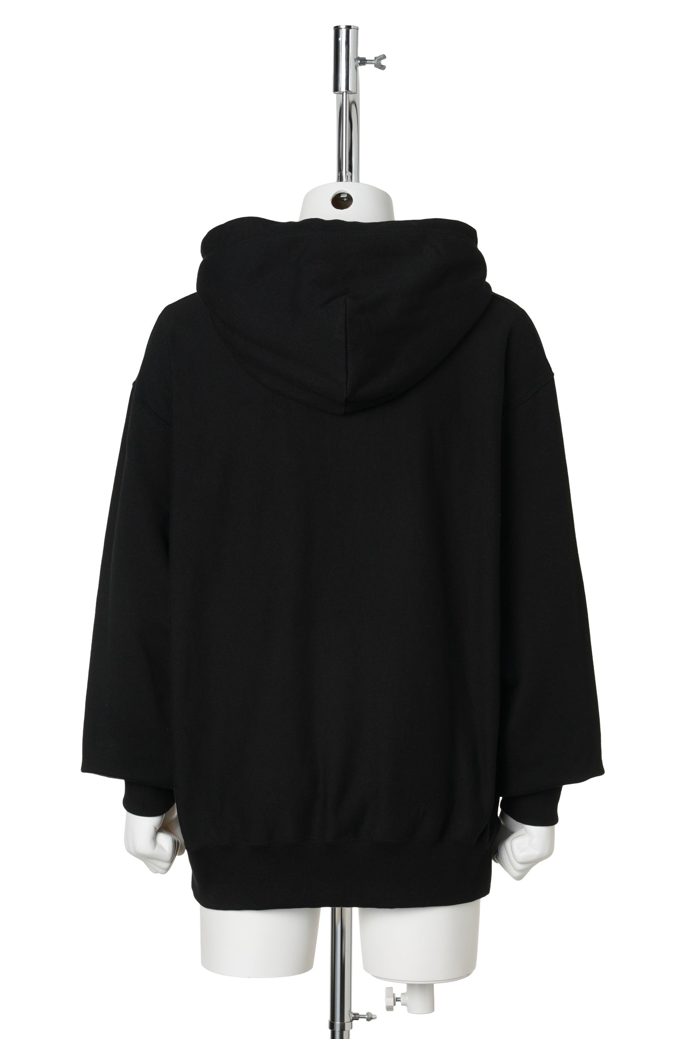 SWEAT STUCKED HOODIE WITH CHAIN / BLACK