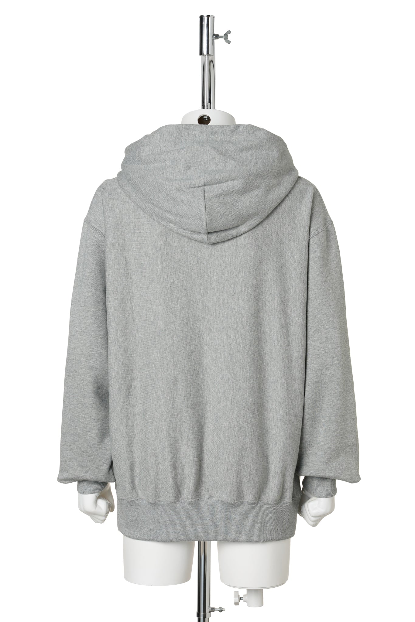 SWEAT STUCKED HOODIE WITH CHAIN / GREY