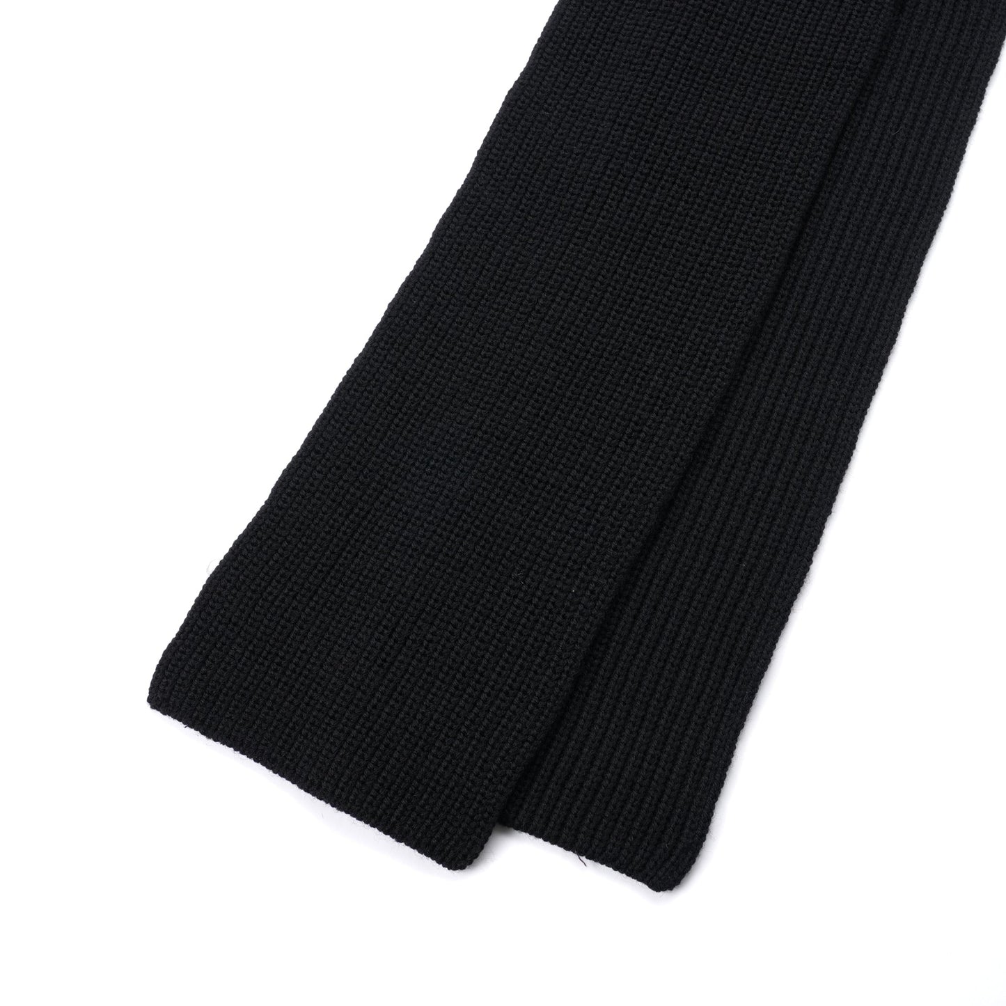 RIB KNIT HOODED SCARF / BLACK