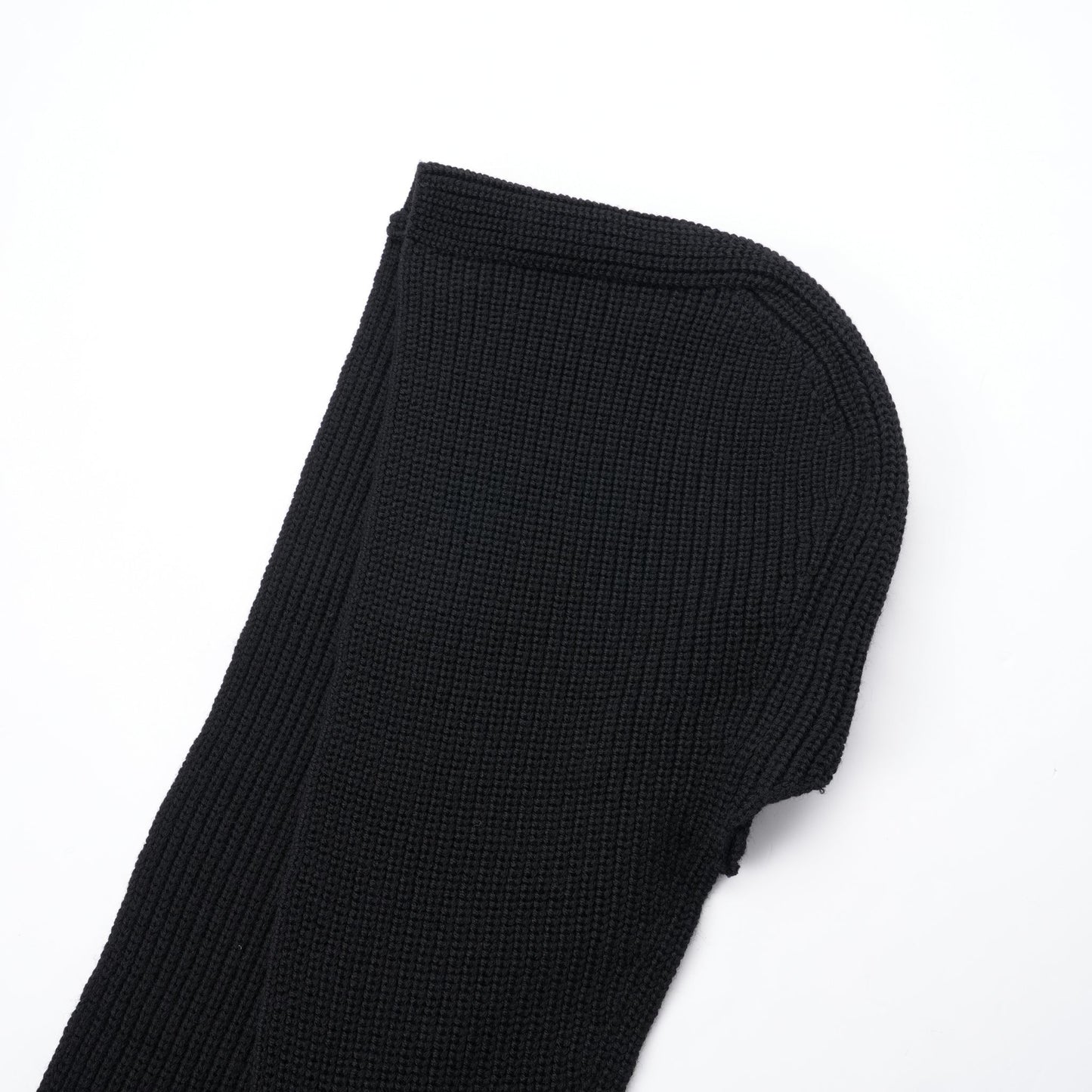 RIB KNIT HOODED SCARF / BLACK