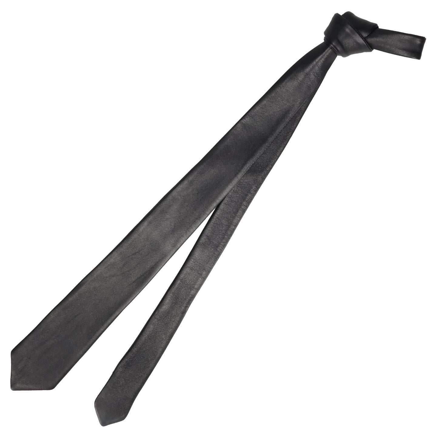 LEATHER NECK TIE / BLACK