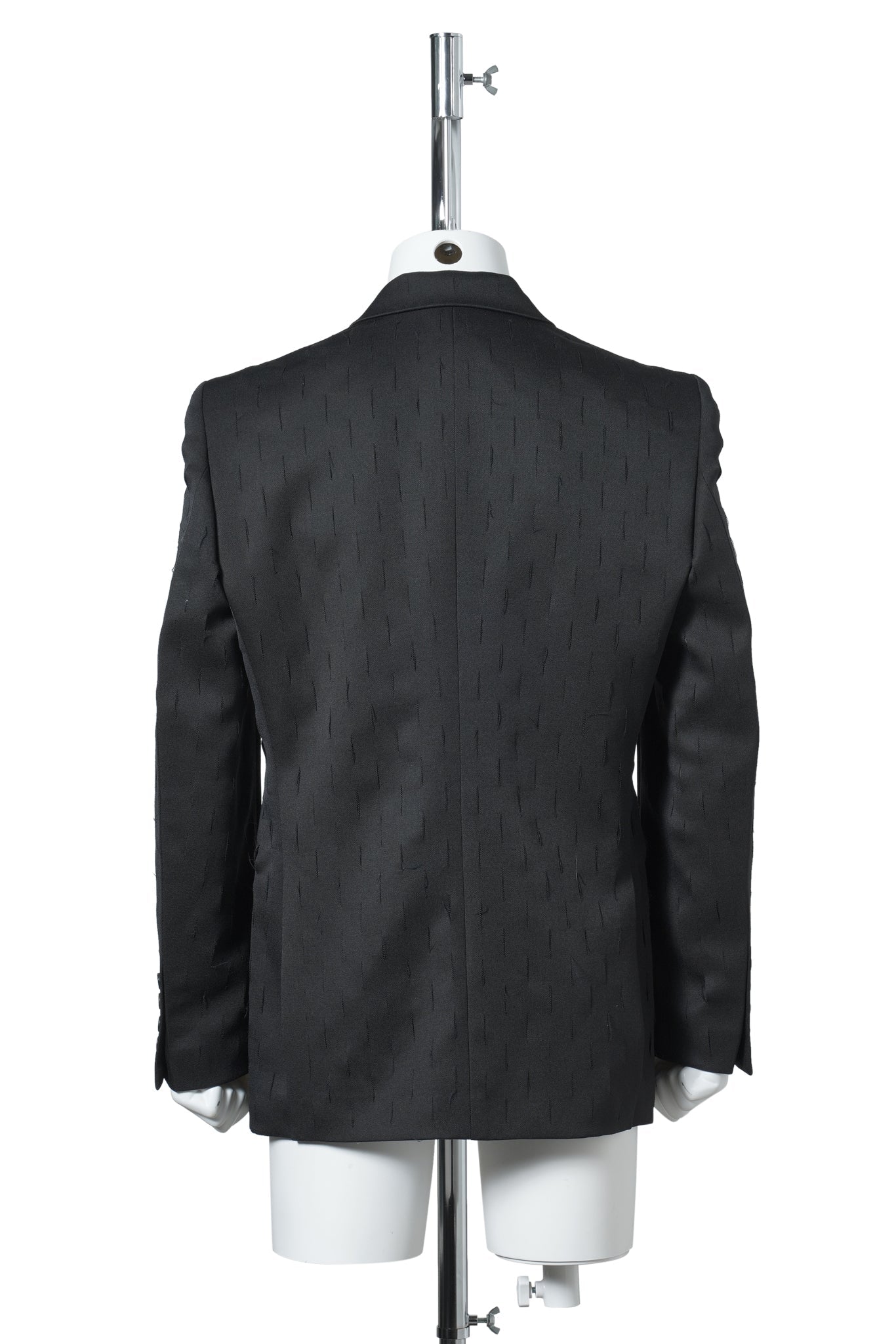 SLASHED WOOL GABARDINE SINGLE BRESTED JACKET / BLACK
