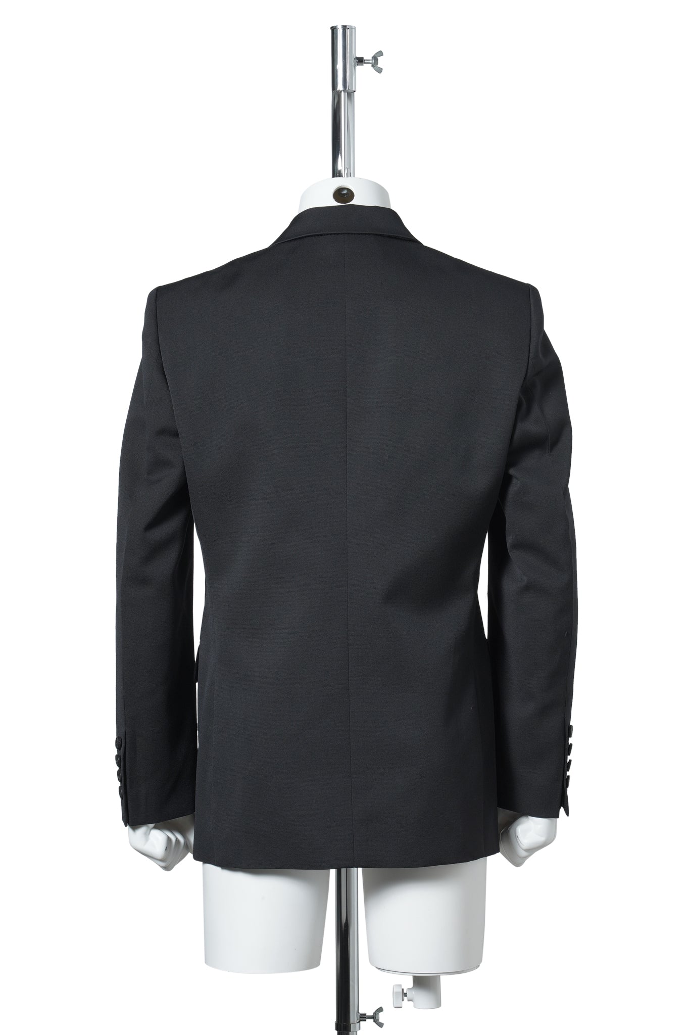 WOOL DOBBY SINGLE BREASTED JACKET / BLACK