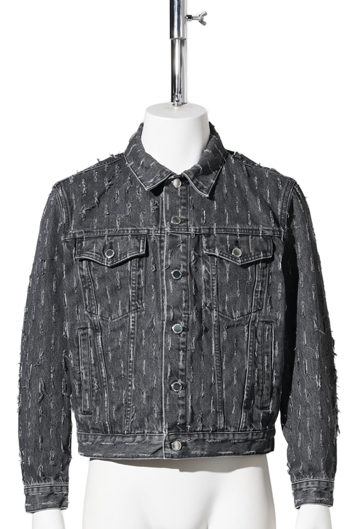 SLASHED DENIM JACKET / BLACK