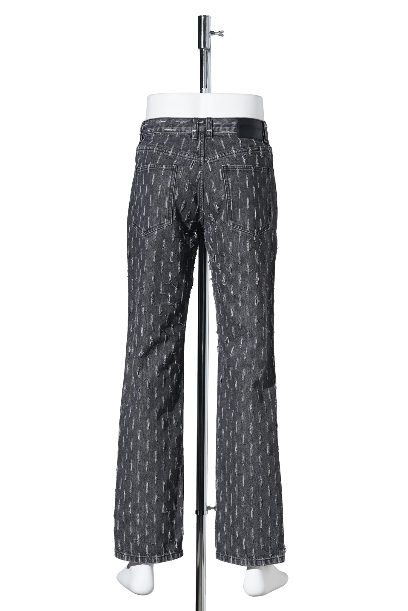 SLASHED DENIM PANTS / BLACK