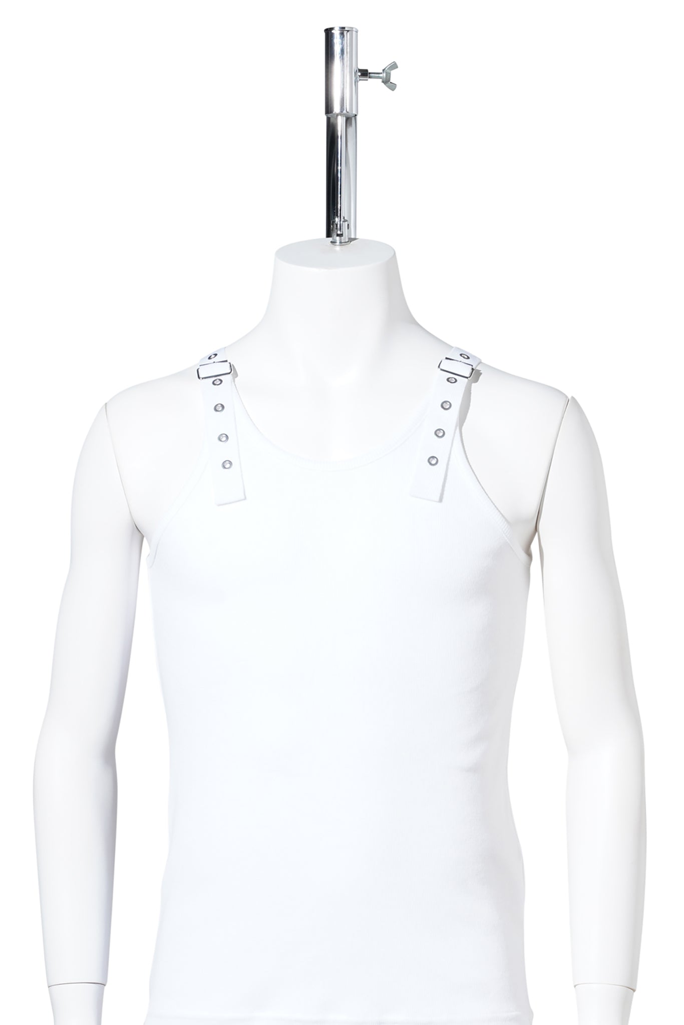 COTTON RIB STRAP TANK-TOP / WHITE