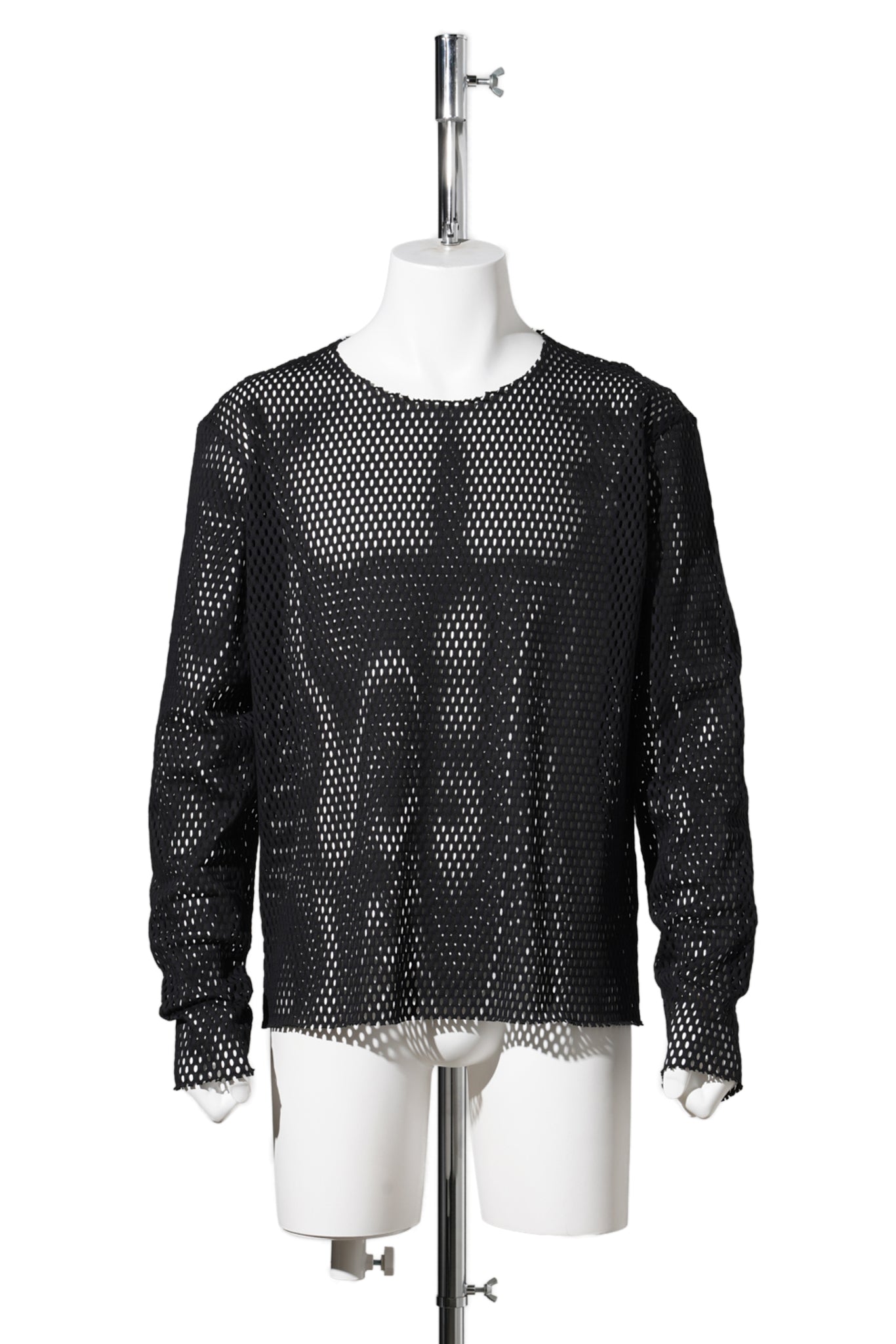 COTTON MESH PULLOVER / BLACK