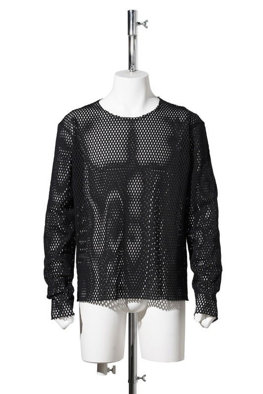 COTTON MESH PULLOVER / BLACK