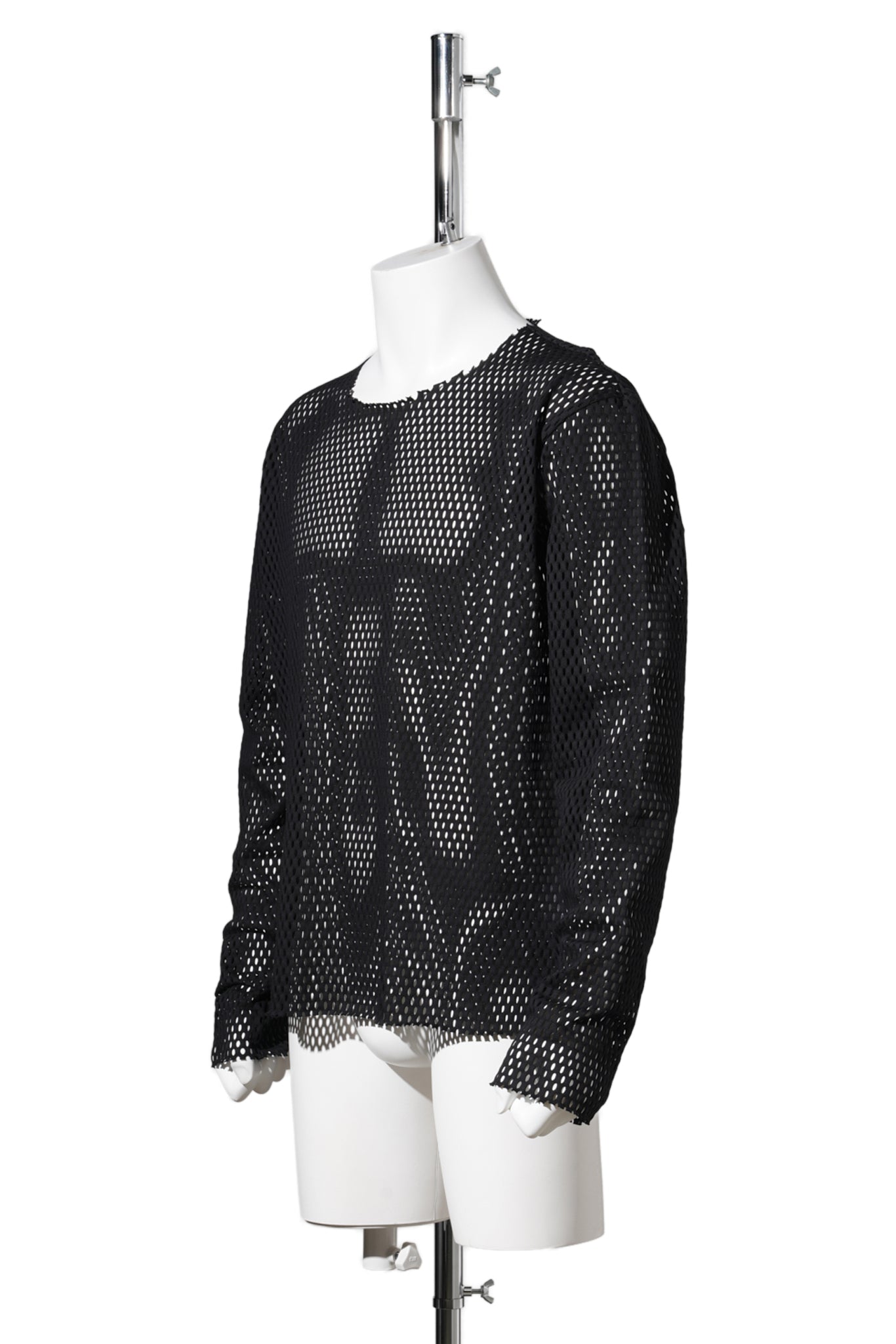 COTTON MESH PULLOVER / BLACK