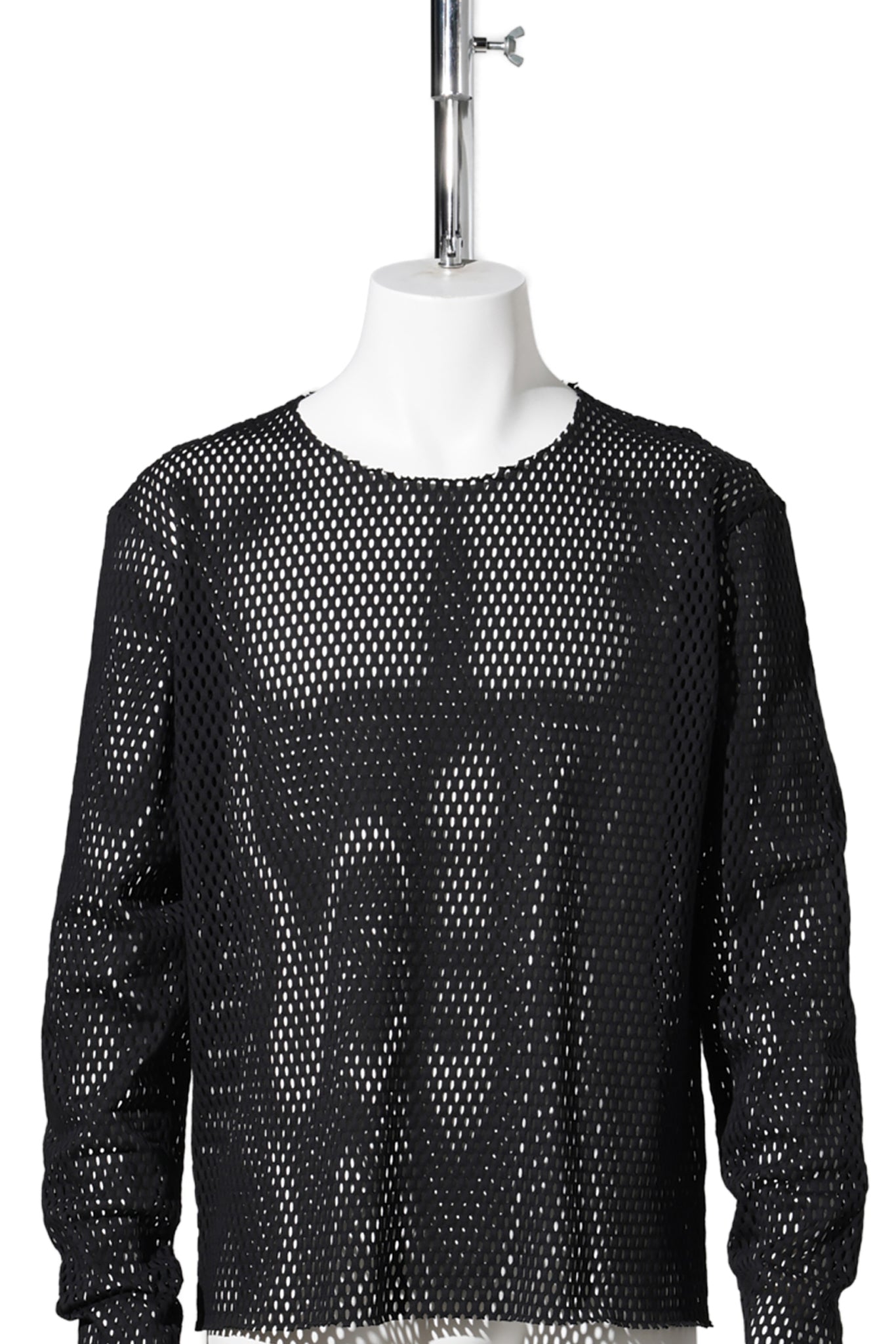 COTTON MESH PULLOVER / BLACK