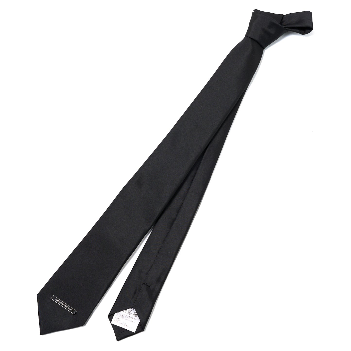 LOGO PLATE SILK NECK TIE / BLACK